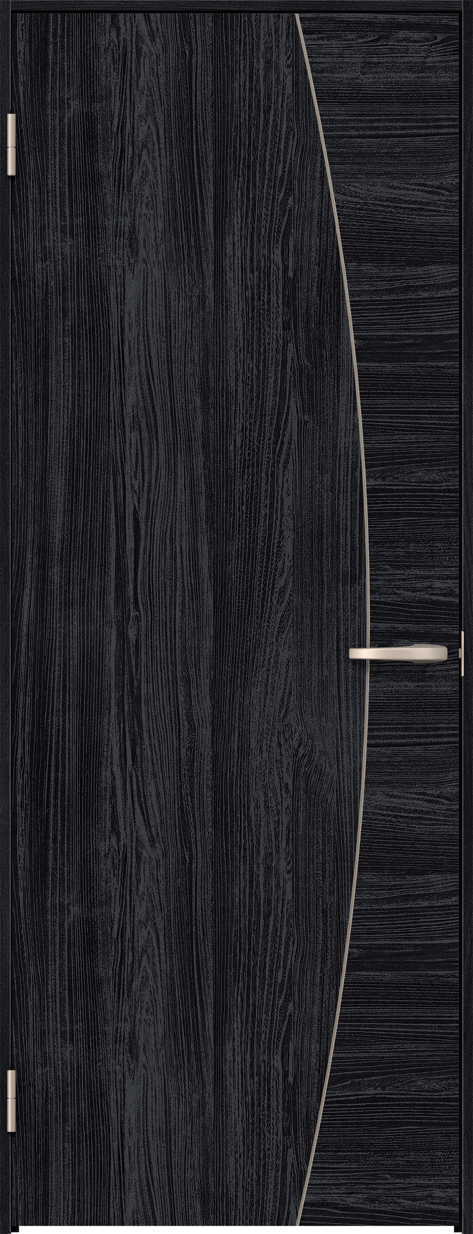 リビングドア　イエリア　片開きドア　扉セット　Ｋ６デザイン　８５０幅　２０００高　〈モスブラック柄〉　左開き　空錠　Ｎスタンダード丁番