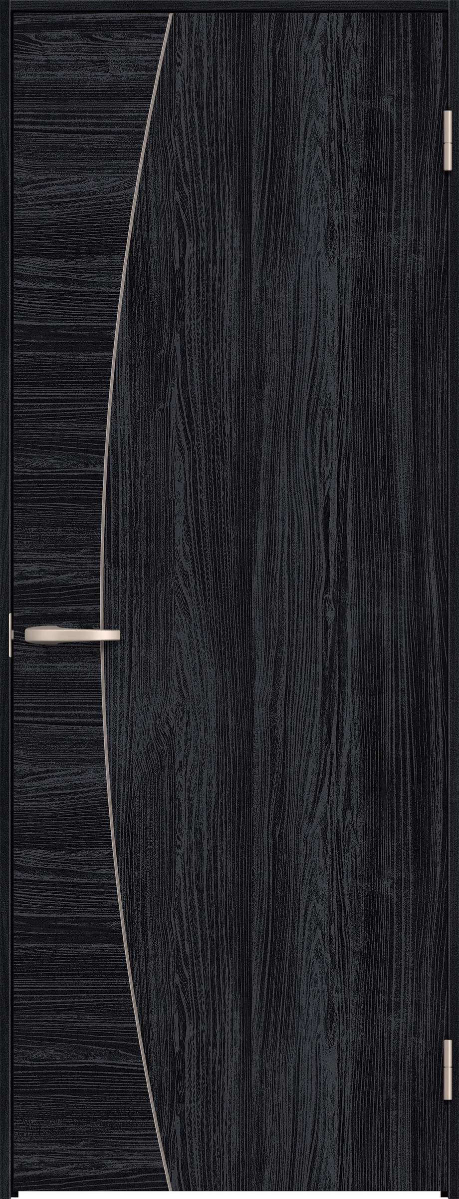 リビングドア　イエリア　片開きドア　扉セット　Ｋ６デザイン　７８０幅　２０００高　〈モスブラック柄〉　右開き　空錠　Ｎスタンダード丁番