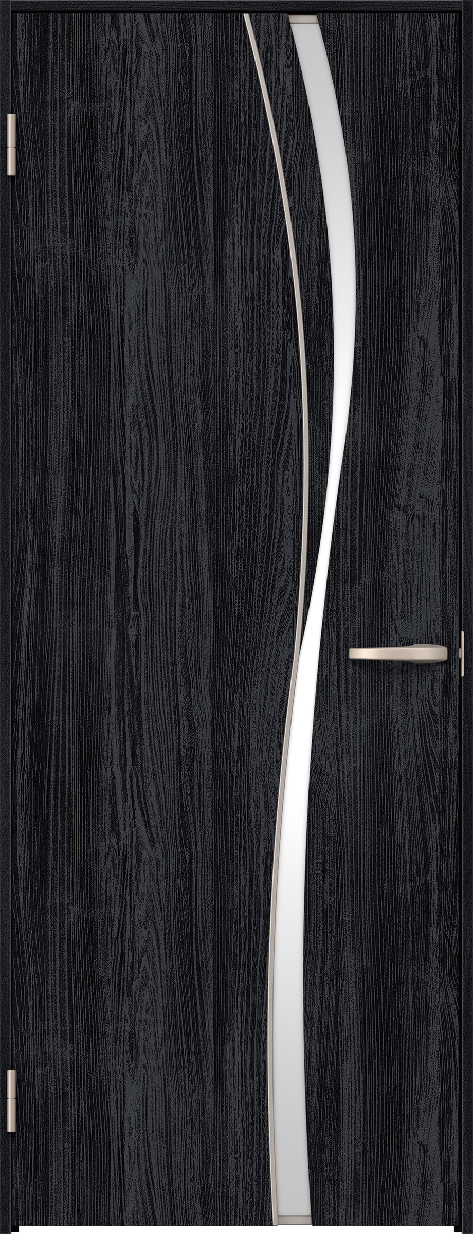 リビングドア　イエリア　片開きドア　扉セット　Ｋ７デザイン　８５０幅　２０００高　〈モスブラック柄〉　左開き　空錠　Ｎスタンダード丁番