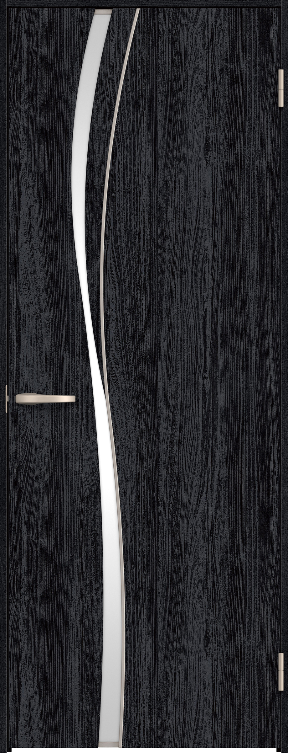 リビングドア　イエリア　片開きドア　扉セット　Ｋ７デザイン　７８０幅　２０００高　〈モスブラック柄〉　右開き　空錠　Ｎスタンダード丁番