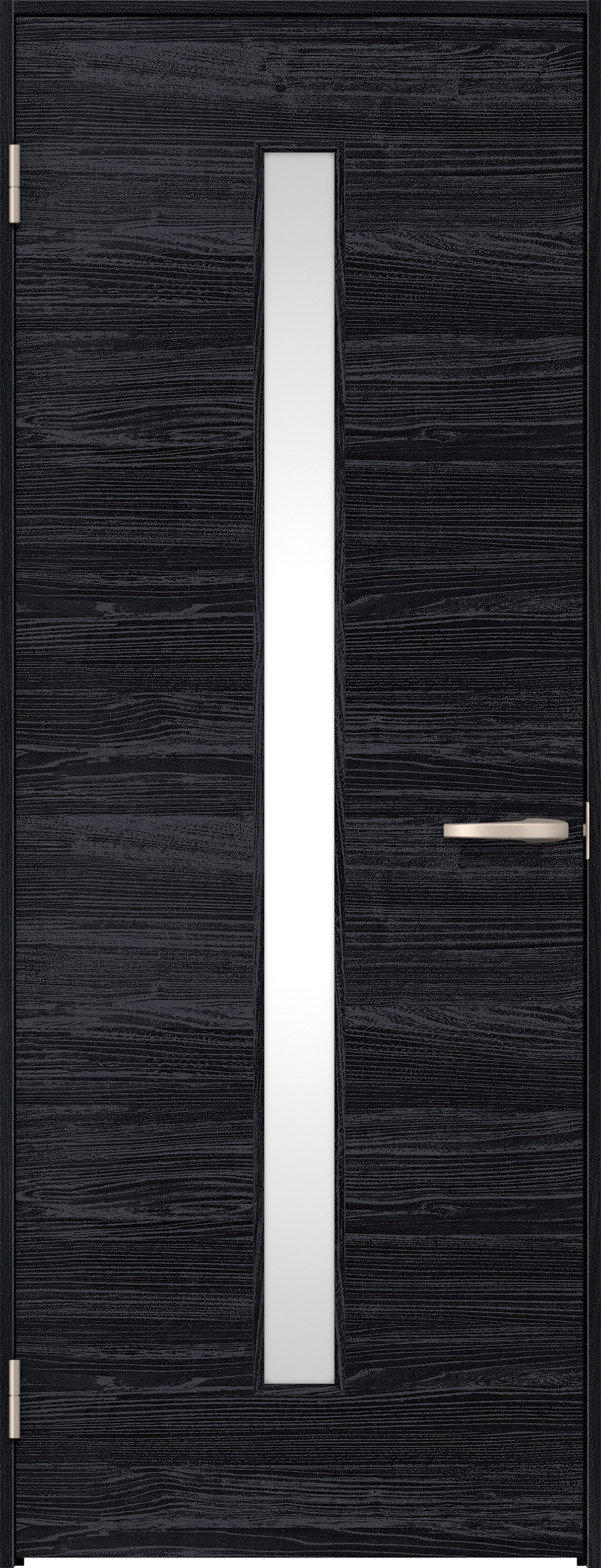 リビングドア　イエリア　片開きドア　扉セット　Ｕ８デザイン　７３５幅　２０００高　〈モスブラック柄〉　左開き　空錠　Ｎスタンダード丁番