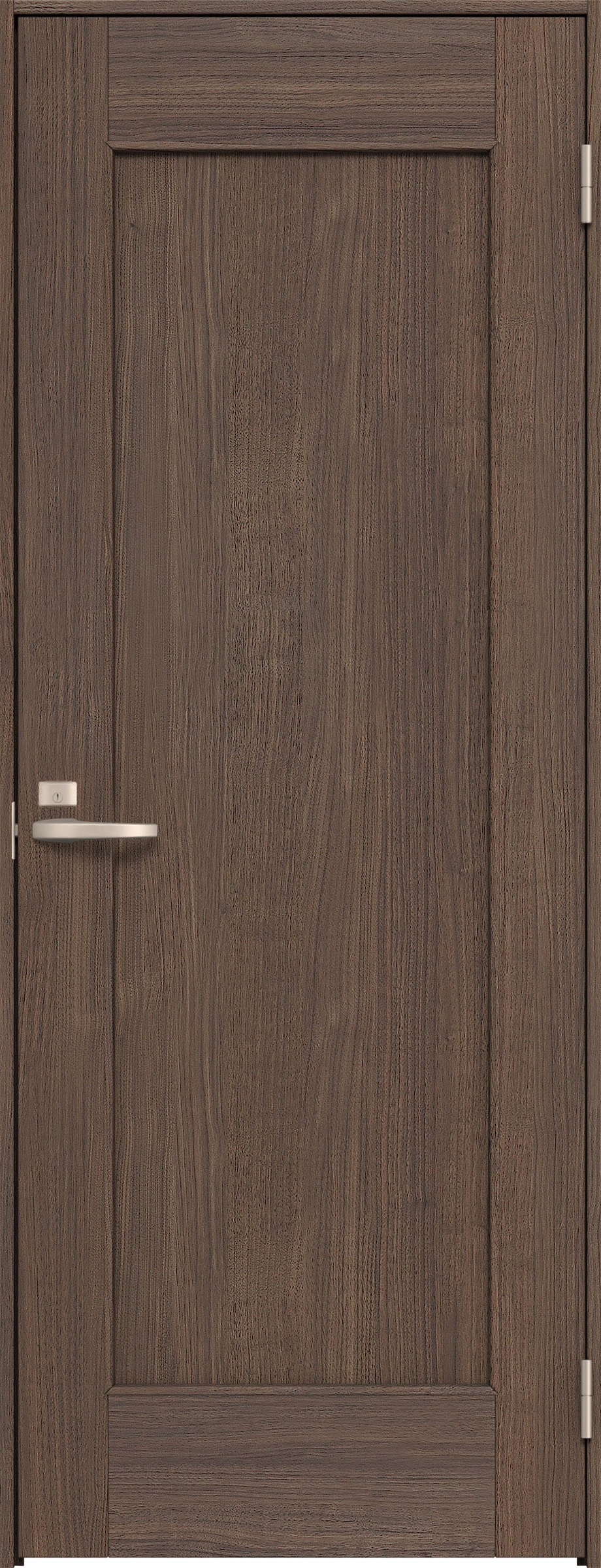 リビングドア　イエリア　片開きドア　扉セット　０１デザイン　８２５幅　２０００高　〈ダルブラウン柄〉　右開き　錠付　間仕切錠　Ｎスタンダード丁番