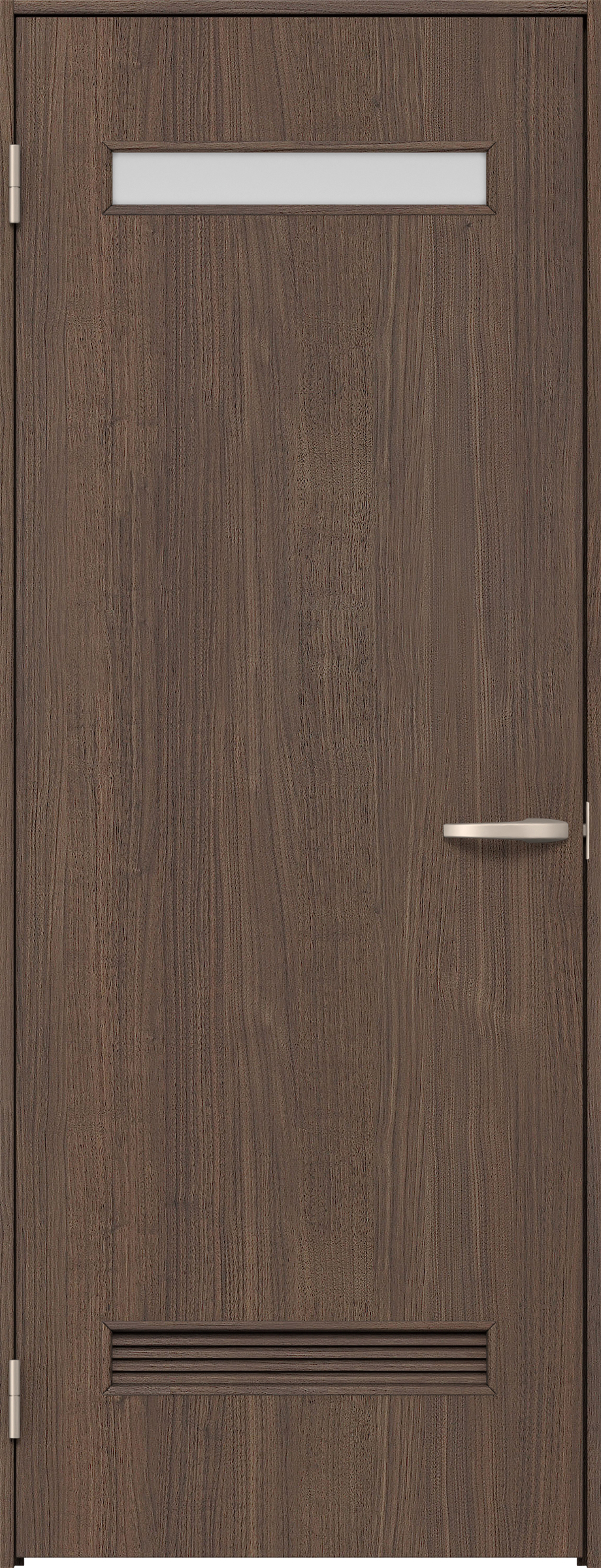 リビングドア　イエリア　片開きドア　扉セット　０８デザイン　７３５幅　２０００高　〈ダルブラウン柄〉　左開き　空錠　Ｎスタンダード丁番