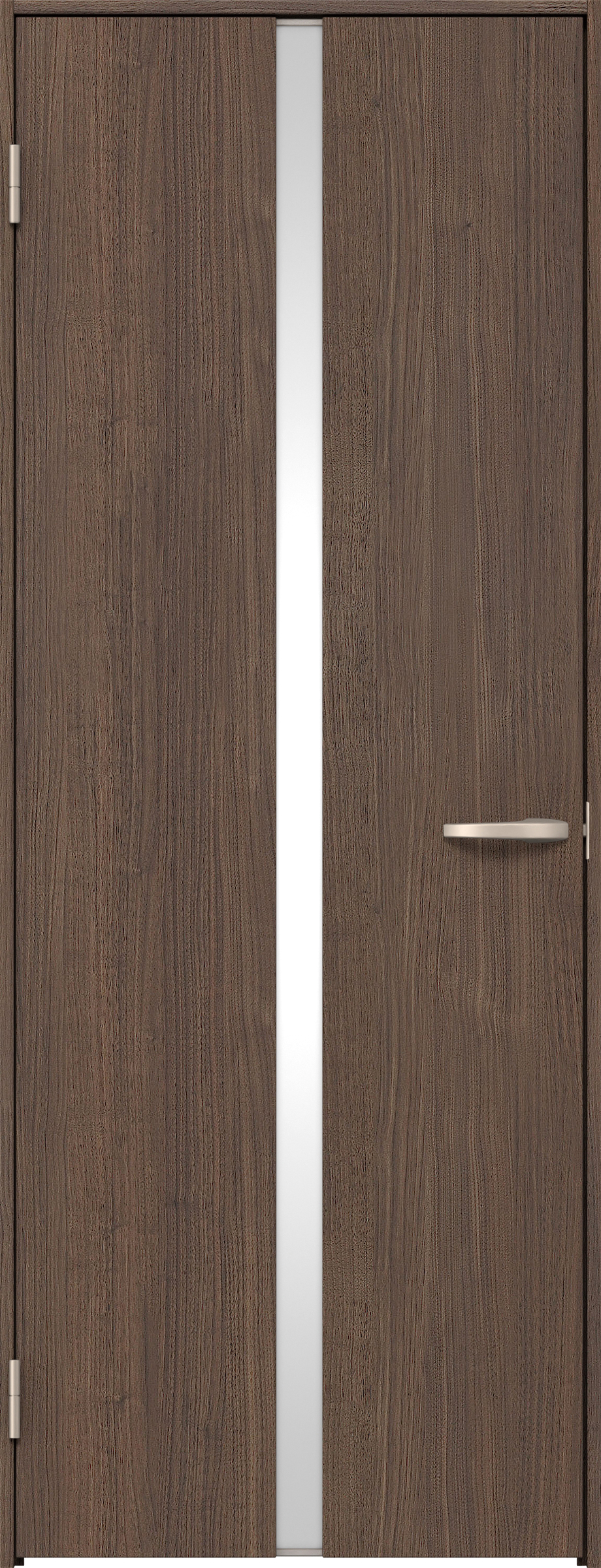 リビングドア　イエリア　片開きドア　扉セット　２Ｐデザイン　８５０幅　２０００高　〈ダルブラウン柄〉　左開き　空錠　Ｎスタンダード丁番