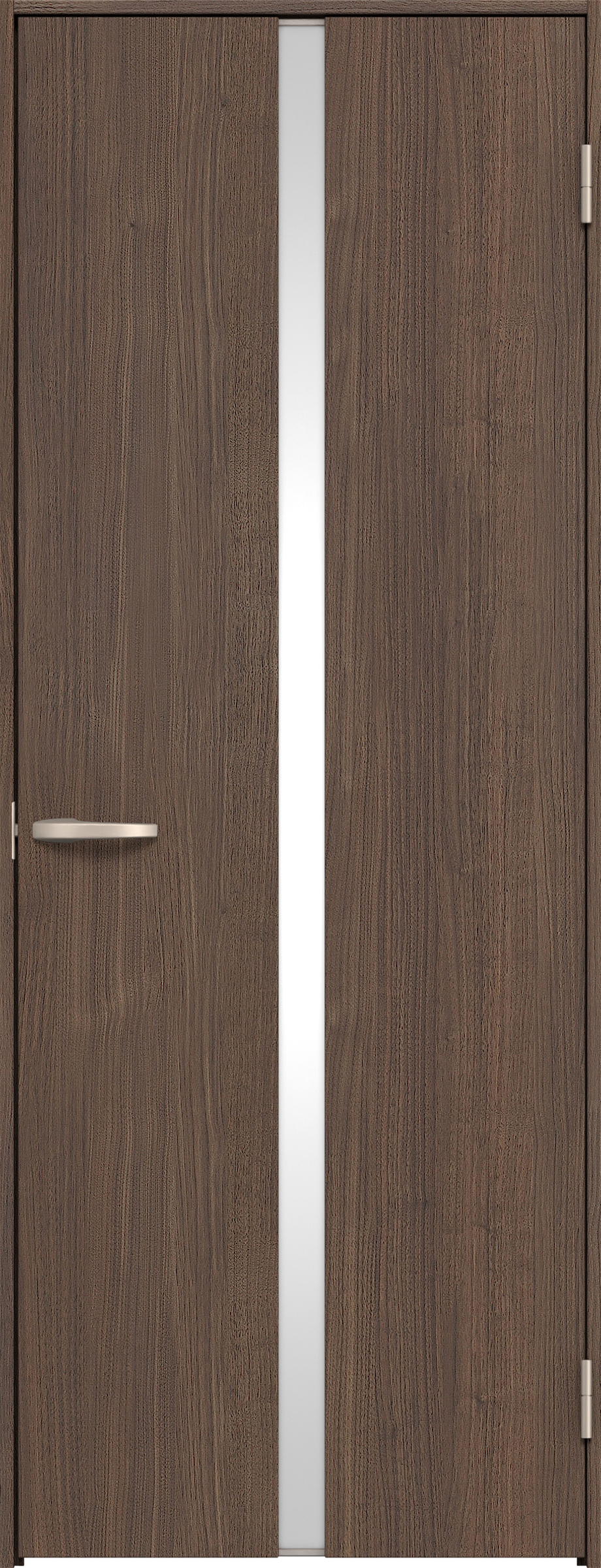 リビングドア　イエリア　片開きドア　扉セット　２Ｐデザイン　８２５幅　２０００高　〈ダルブラウン柄〉　右開き　空錠　Ｎスタンダード丁番