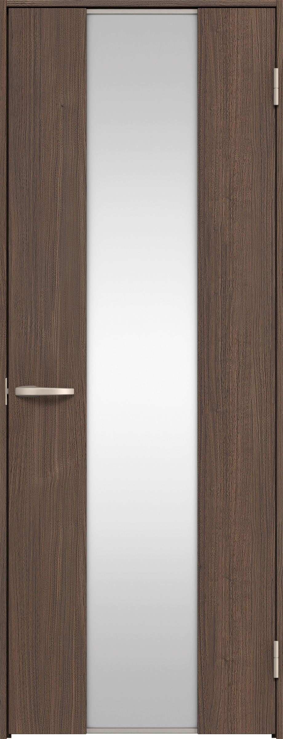 リビングドア　イエリア　片開きドア　扉セット　４Ｐデザイン　７５５幅　２０００高　〈ダルブラウン柄〉　右開き　空錠　Ｎスタンダード丁番