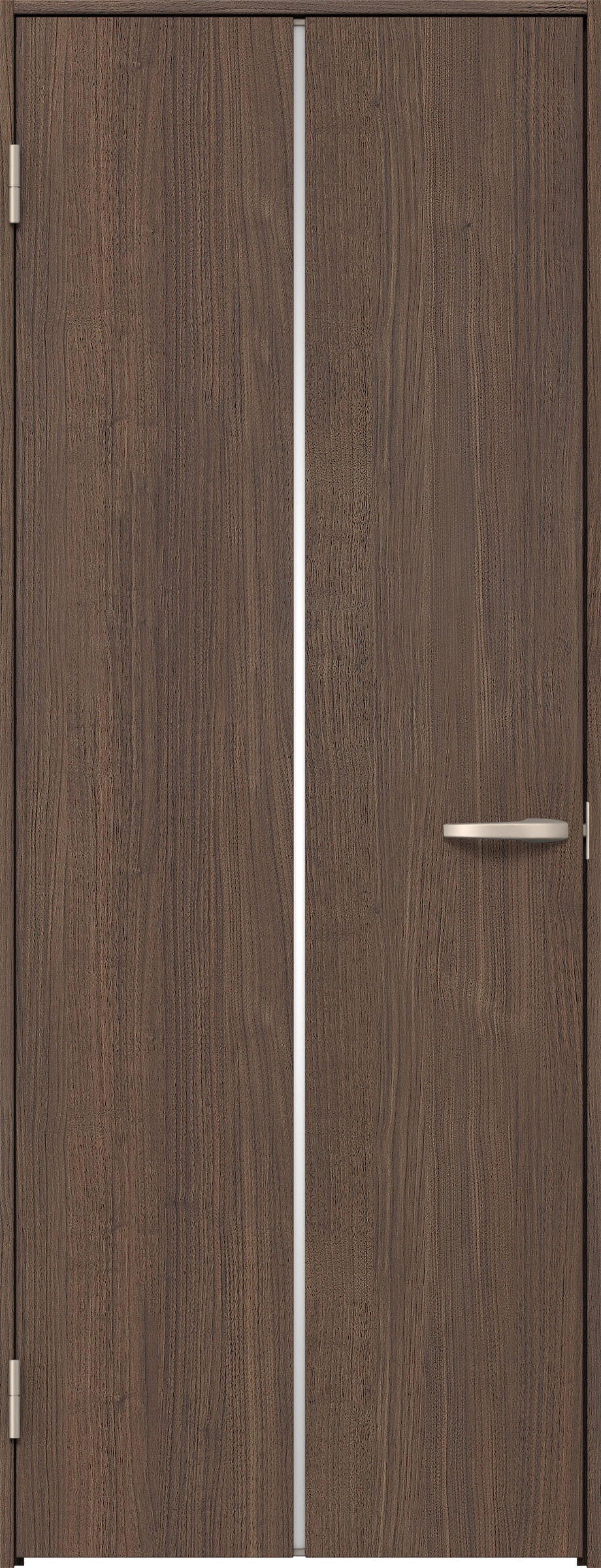 リビングドア　イエリア　片開きドア　扉セット　６Ｐデザイン　８２５幅　２０００高　〈ダルブラウン柄〉　左開き　空錠　Ｎスタンダード丁番