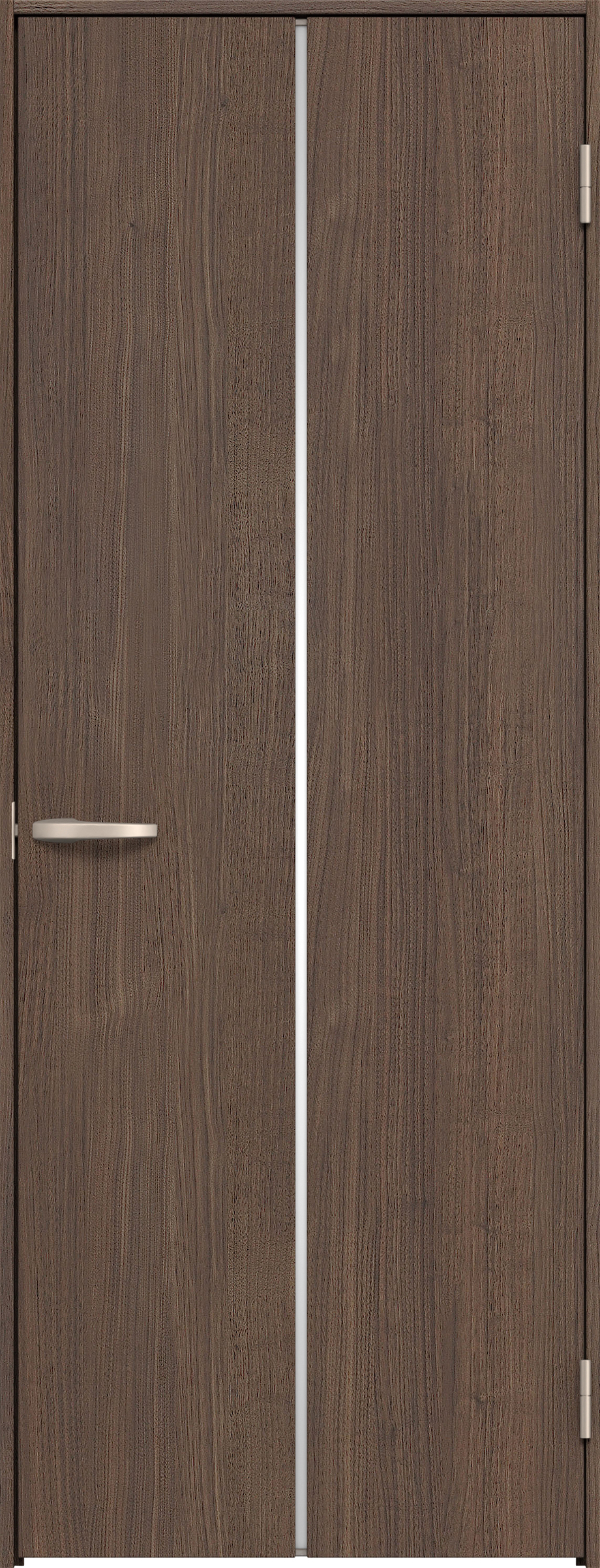 リビングドア　イエリア　片開きドア　扉セット　６Ｐデザイン　８２５幅　２０００高　〈ダルブラウン柄〉　右開き　空錠　Ｎスタンダード丁番