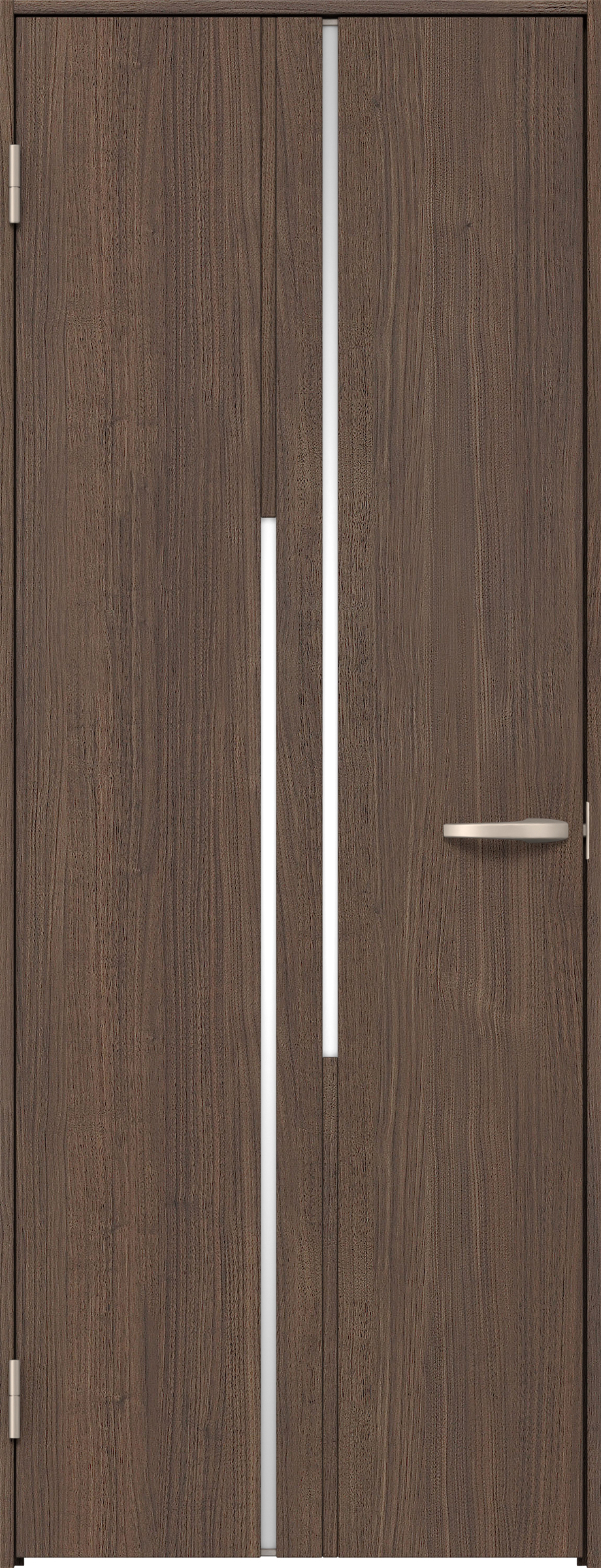 リビングドア　イエリア　片開きドア　扉セット　７Ｐデザイン　８５０幅　２０００高　〈ダルブラウン柄〉　左開き　空錠　Ｎスタンダード丁番