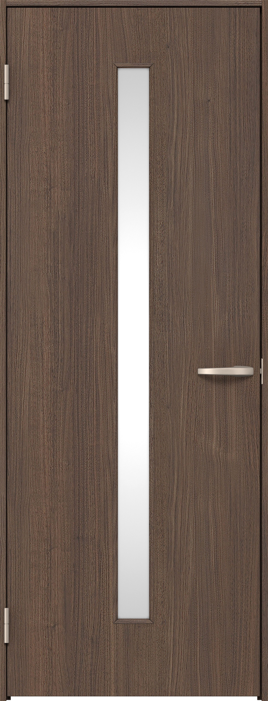 リビングドア　イエリア　片開きドア　扉セット　Ｃ４デザイン　７３５幅　２０００高　〈ダルブラウン柄〉　左開き　空錠　Ｎスタンダード丁番