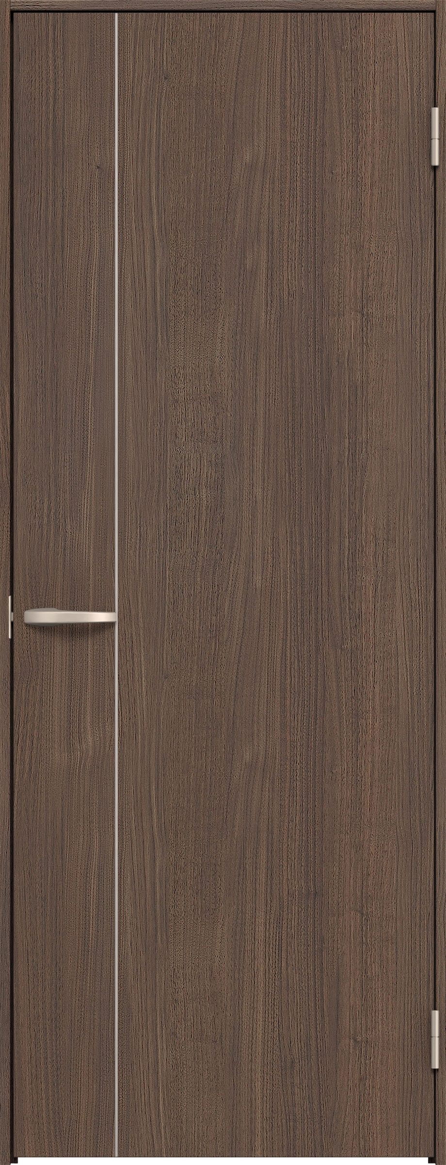 リビングドア　イエリア　片開きドア　扉セット　Ｄ３デザイン　７３５幅　２０００高　〈ダルブラウン柄〉　右開き　空錠　Ｎスタンダード丁番