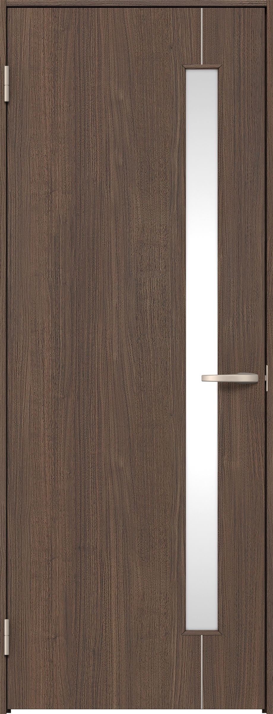 リビングドア　イエリア　片開きドア　扉セット　Ｄ４デザイン　７３５幅　２０００高　〈ダルブラウン柄〉　左開き　空錠　Ｎスタンダード丁番