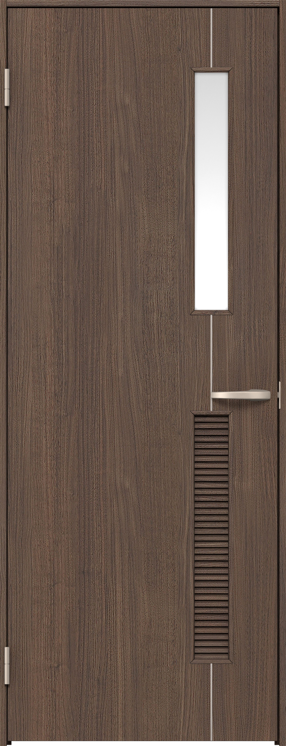 リビングドア　イエリア　片開きドア　扉セット　Ｄ６デザイン　８５０幅　２０００高　〈ダルブラウン柄〉　左開き　空錠　Ｎスタンダード丁番