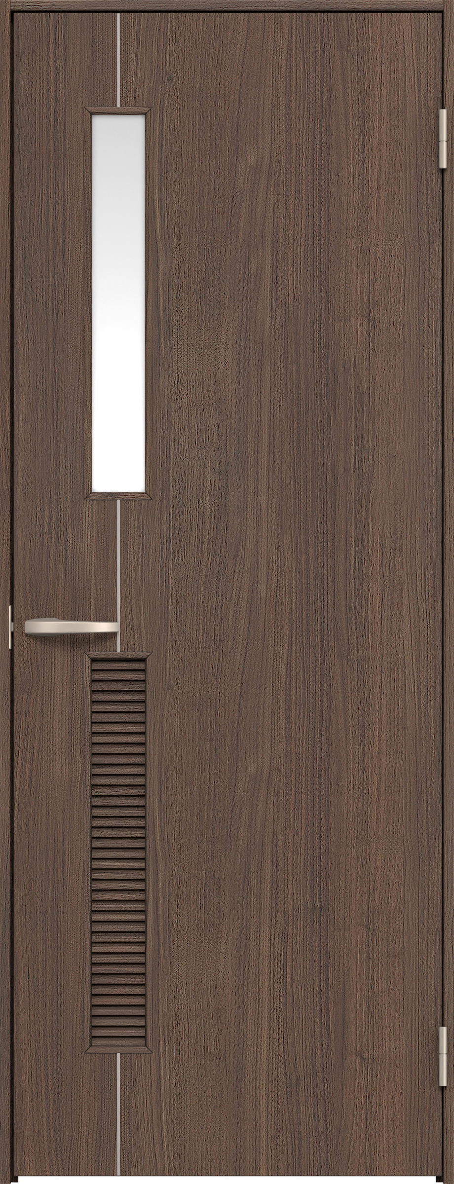 リビングドア　イエリア　片開きドア　扉セット　Ｄ６デザイン　８２５幅　２０００高　〈ダルブラウン柄〉　右開き　空錠　Ｎスタンダード丁番