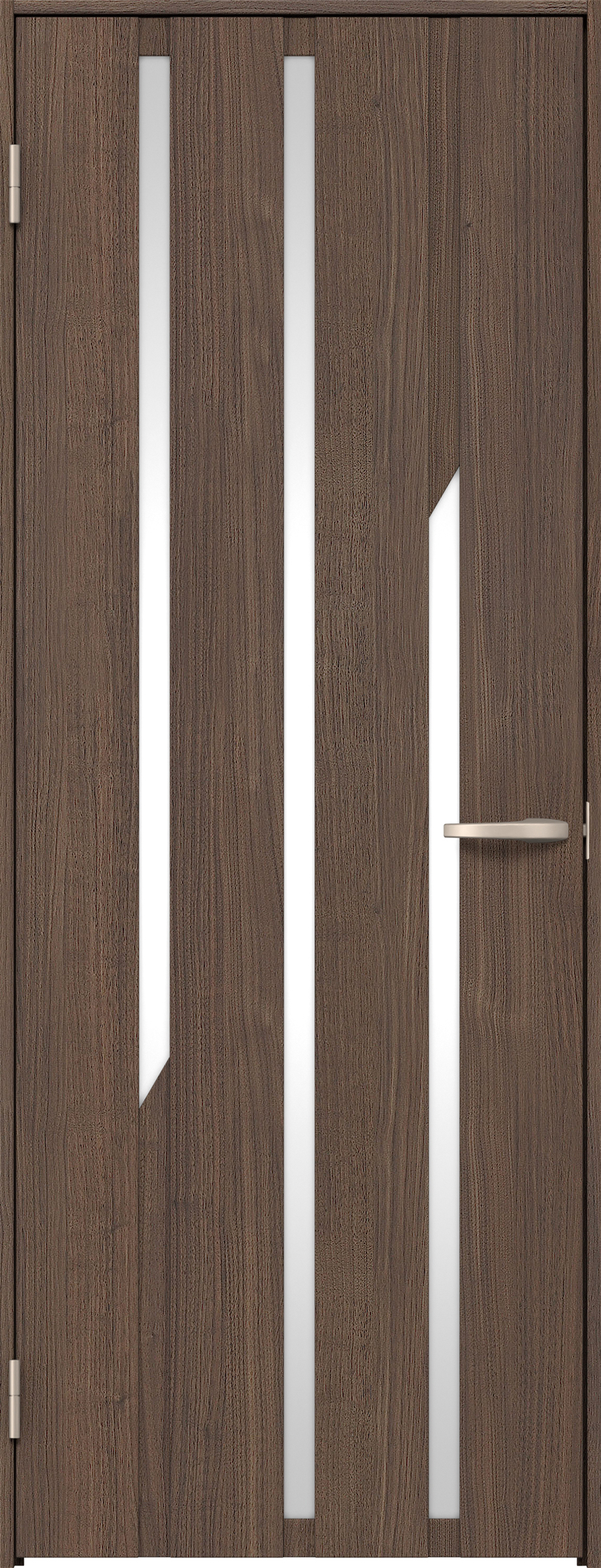 リビングドア　イエリア　片開きドア　扉セット　Ｅ３デザイン　７５５幅　２０００高　〈ダルブラウン柄〉　左開き　空錠　Ｎスタンダード丁番