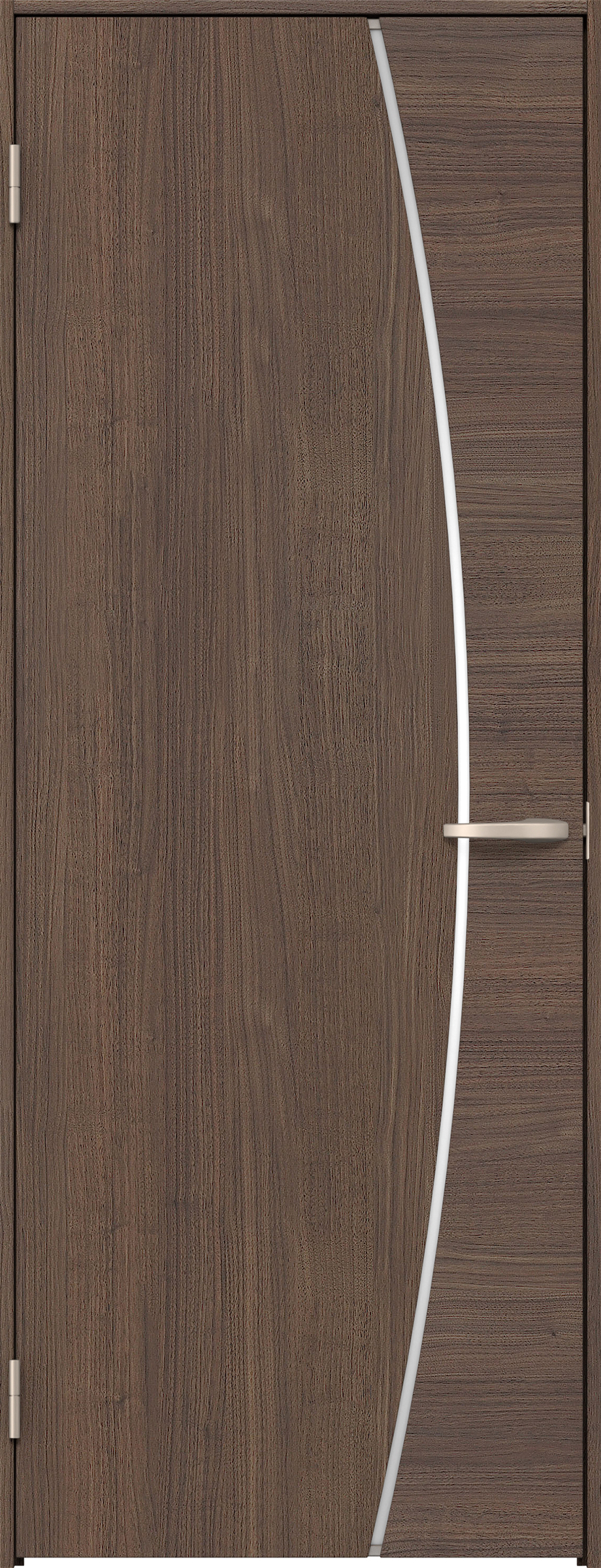 リビングドア　イエリア　片開きドア　扉セット　Ｋ４デザイン　７８０幅　２０００高　〈ダルブラウン柄〉　左開き　空錠　Ｎスタンダード丁番