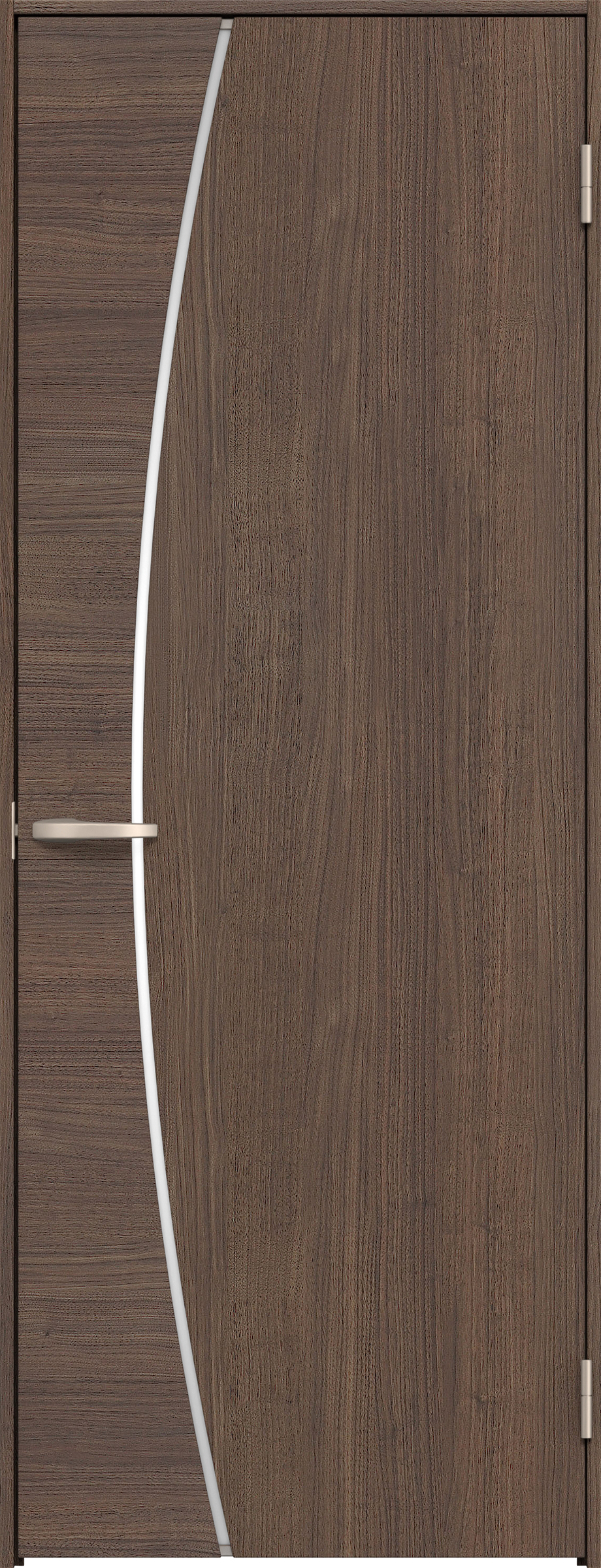 リビングドア　イエリア　片開きドア　扉セット　Ｋ４デザイン　７３５幅　２０００高　〈ダルブラウン柄〉　右開き　空錠　Ｎスタンダード丁番