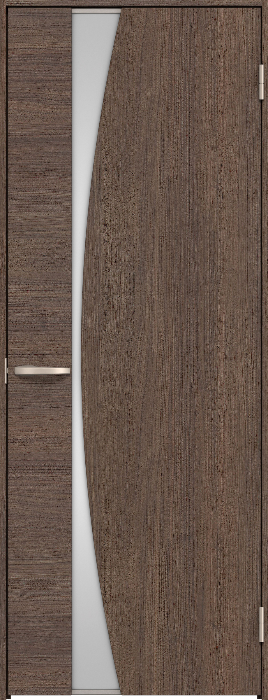 リビングドア　イエリア　片開きドア　扉セット　Ｋ５デザイン　７５５幅　２０００高　〈ダルブラウン柄〉　右開き　空錠　Ｎスタンダード丁番