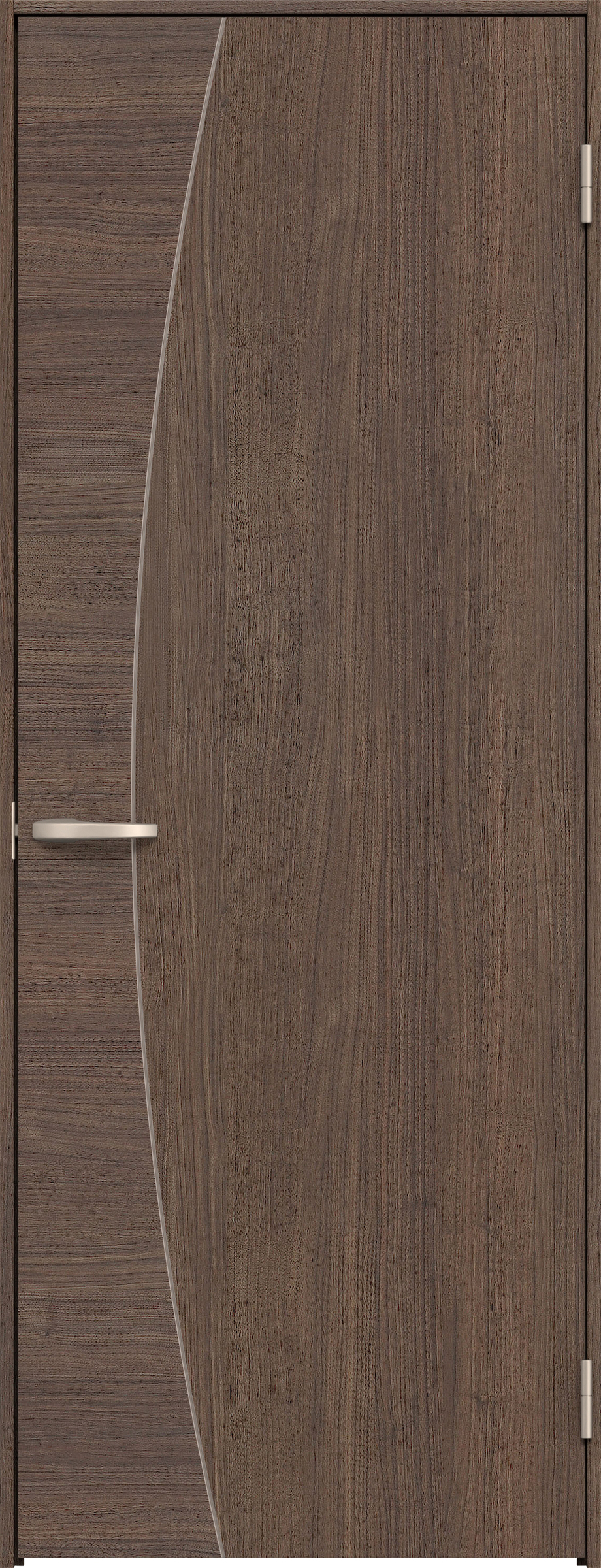 リビングドア　イエリア　片開きドア　扉セット　Ｋ６デザイン　７５５幅　２０００高　〈ダルブラウン柄〉　右開き　空錠　Ｎスタンダード丁番