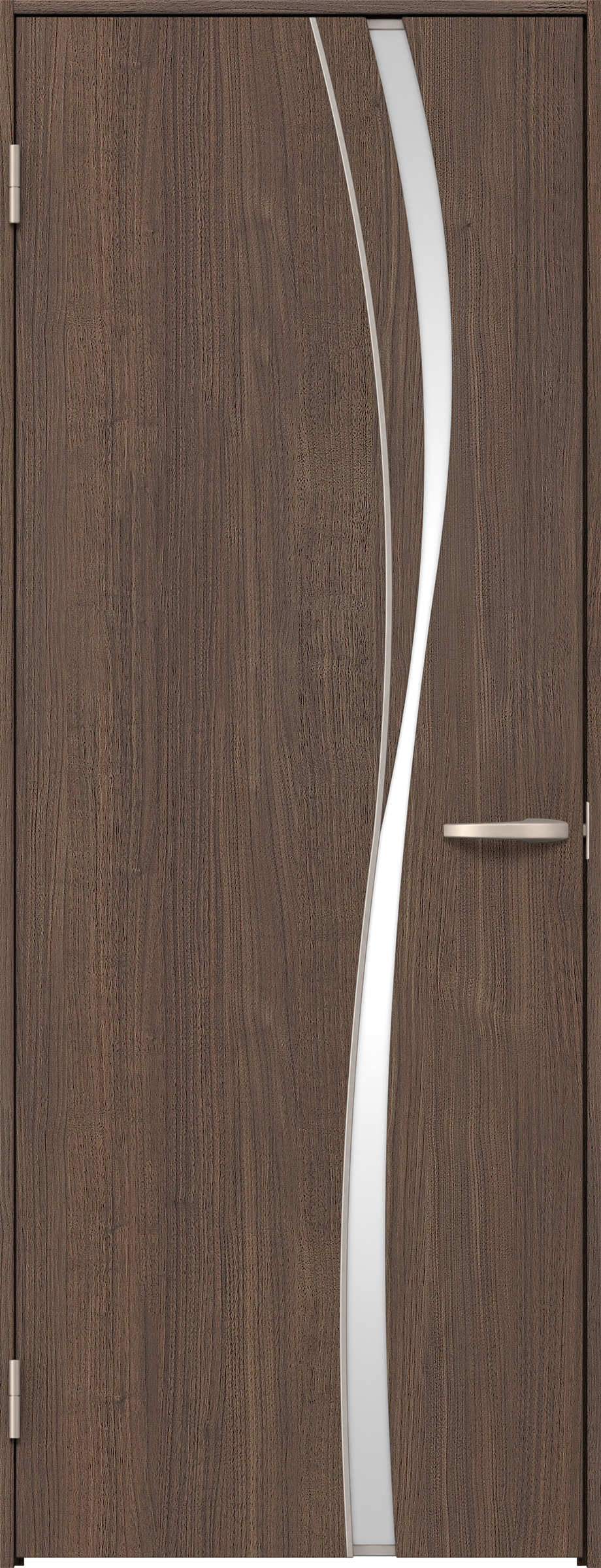 リビングドア　イエリア　片開きドア　扉セット　Ｋ７デザイン　８５０幅　２０００高　〈ダルブラウン柄〉　左開き　空錠　Ｎスタンダード丁番