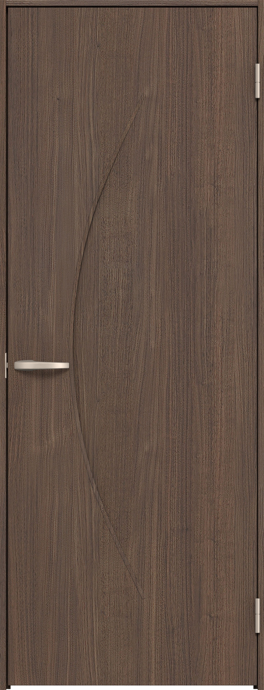 リビングドア　イエリア　片開きドア　扉セット　Ｓ７デザイン　８２５幅　２０００高　〈ダルブラウン柄〉　右開き　空錠　Ｎスタンダード丁番