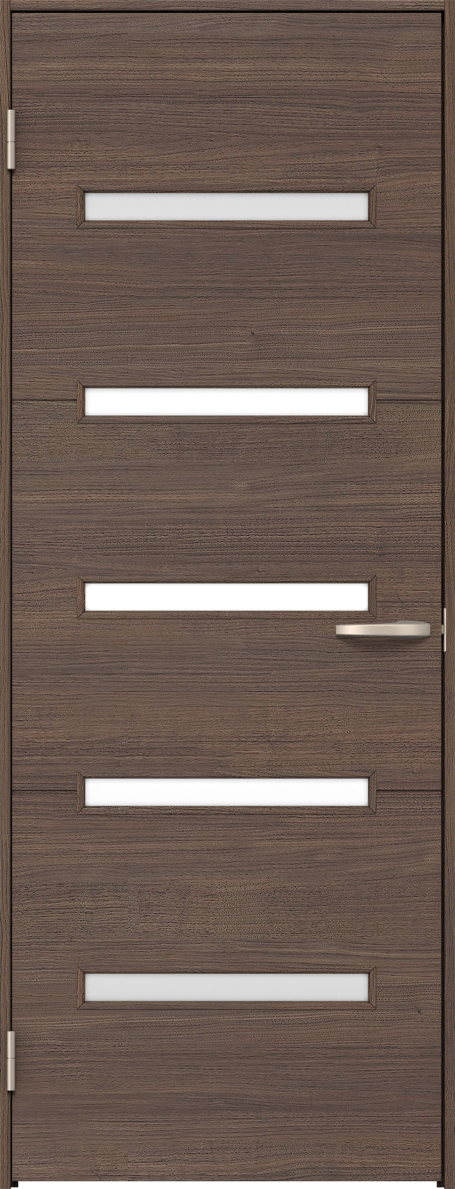 リビングドア　イエリア　片開きドア　扉セット　Ｙ４デザイン　７５５幅　２０００高　〈ダルブラウン柄〉　左開き　空錠　Ｎスタンダード丁番