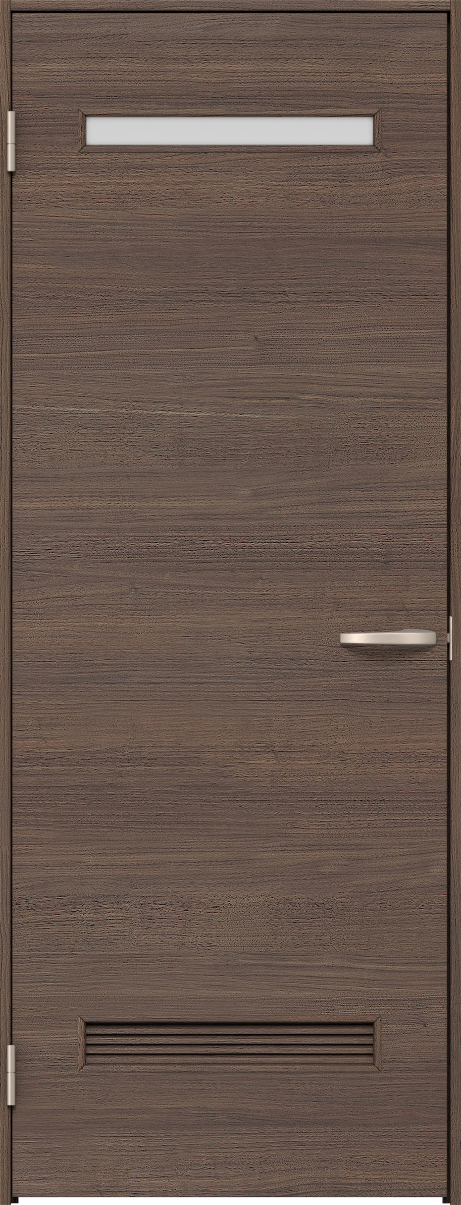 リビングドア　イエリア　片開きドア　扉セット　Ｙ８デザイン　７３５幅　２０００高　〈ダルブラウン柄〉　左開き　空錠　Ｎスタンダード丁番