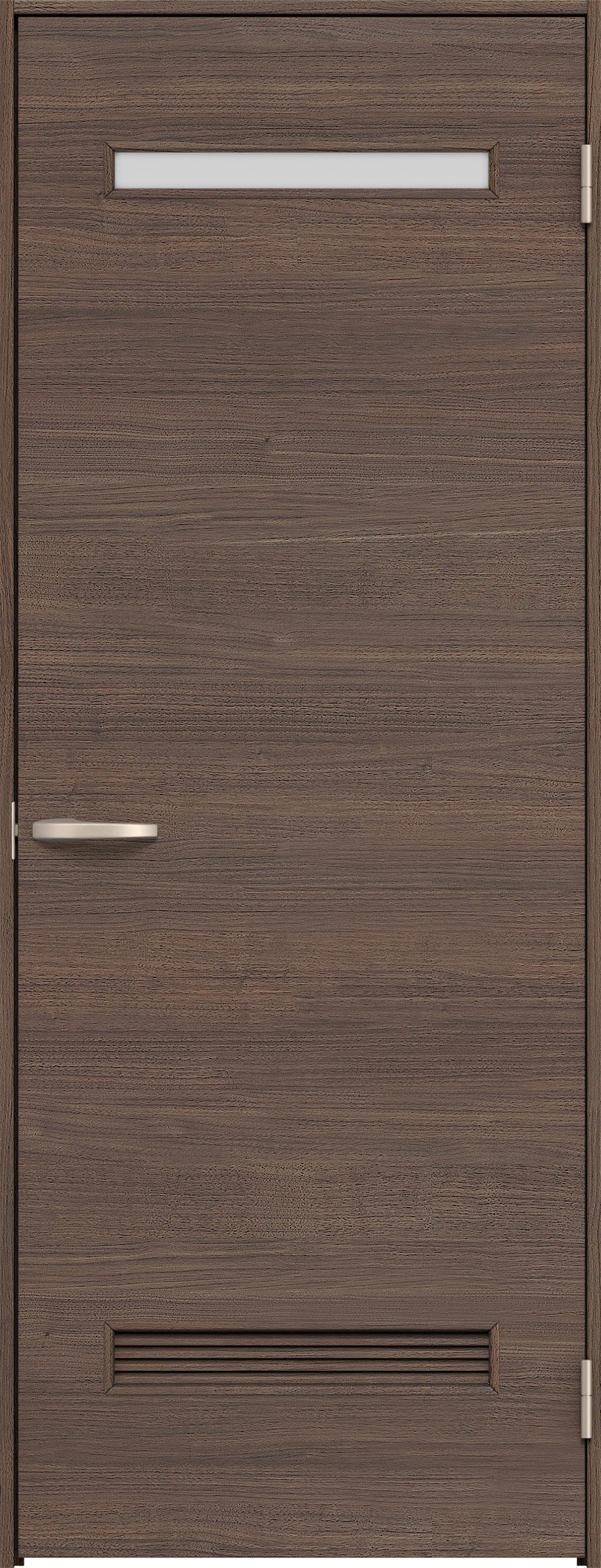 リビングドア　イエリア　片開きドア　扉セット　Ｙ８デザイン　７３５幅　２０００高　〈ダルブラウン柄〉　右開き　空錠　Ｎスタンダード丁番