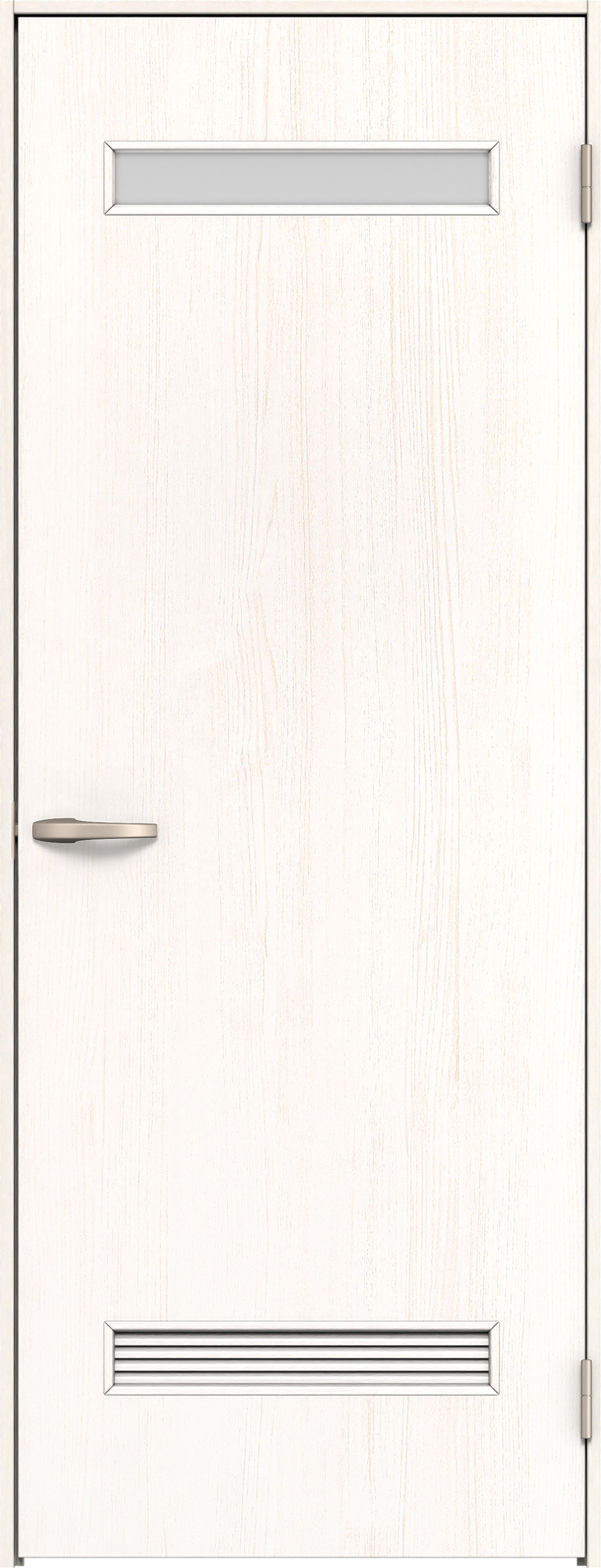 リビングドア　イエリア　片開きドア　扉セット　０８デザイン　８５０幅　２０００高　〈ネオホワイト柄〉　右開き　空錠　Ｎスタンダード丁番