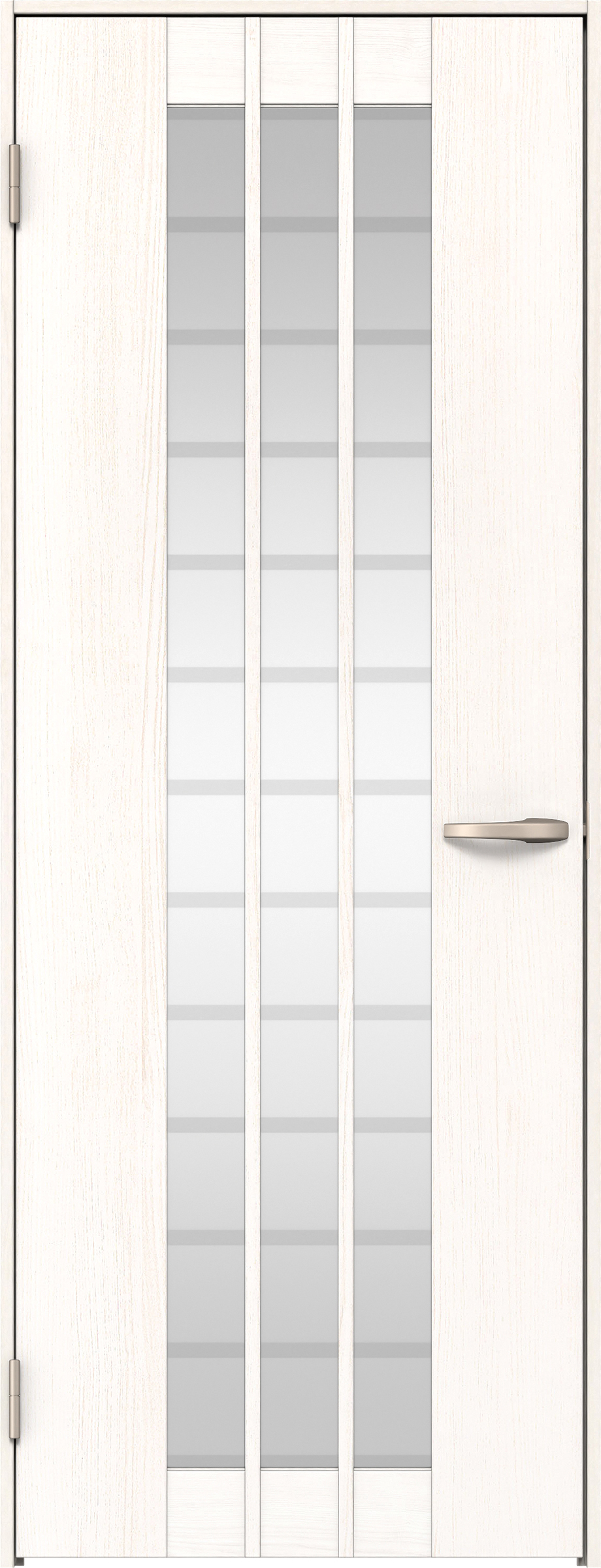 リビングドア　イエリア　片開きドア　扉セット　４Ｓデザイン　７５５幅　２０００高　〈ネオホワイト柄〉　左開き　空錠　Ｎスタンダード丁番