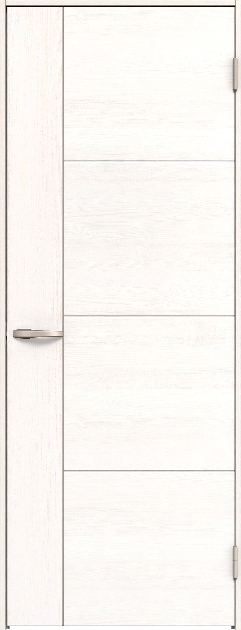 リビングドア　イエリア　片開きドア　扉セット　Ｄ１デザイン　７３５幅　２０００高　〈ネオホワイト柄〉　右開き　空錠　Ｎスタンダード丁番