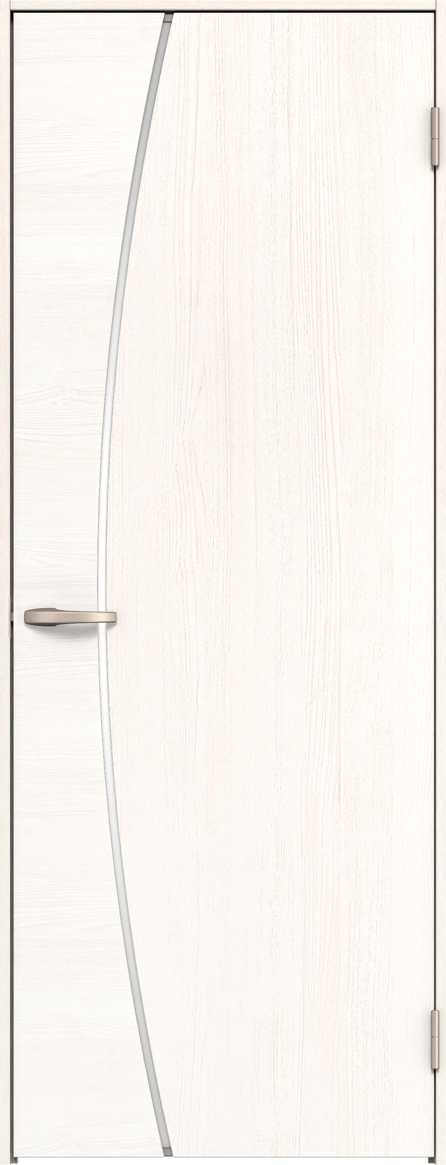 リビングドア　イエリア　片開きドア　扉セット　Ｋ４デザイン　７８０幅　２０００高　〈ネオホワイト柄〉　右開き　空錠　Ｎスタンダード丁番