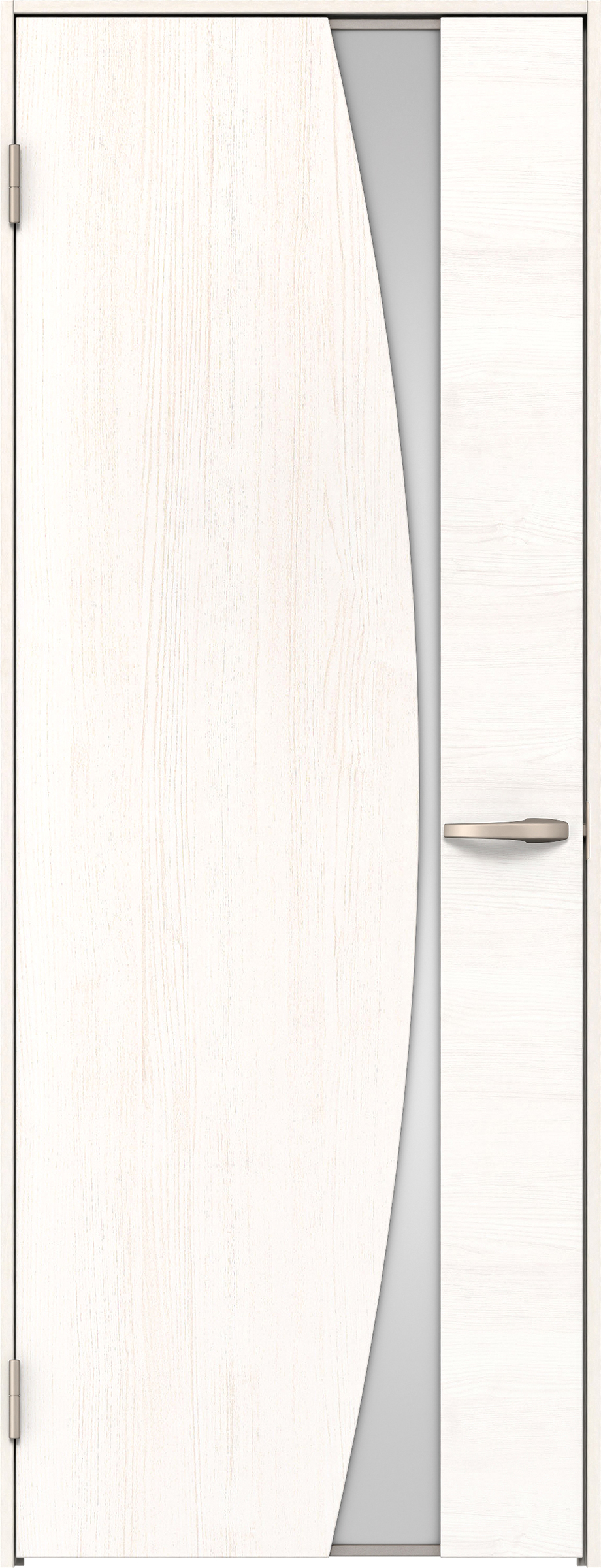 リビングドア　イエリア　片開きドア　扉セット　Ｋ５デザイン　７５５幅　２０００高　〈ネオホワイト柄〉　左開き　空錠　Ｎスタンダード丁番