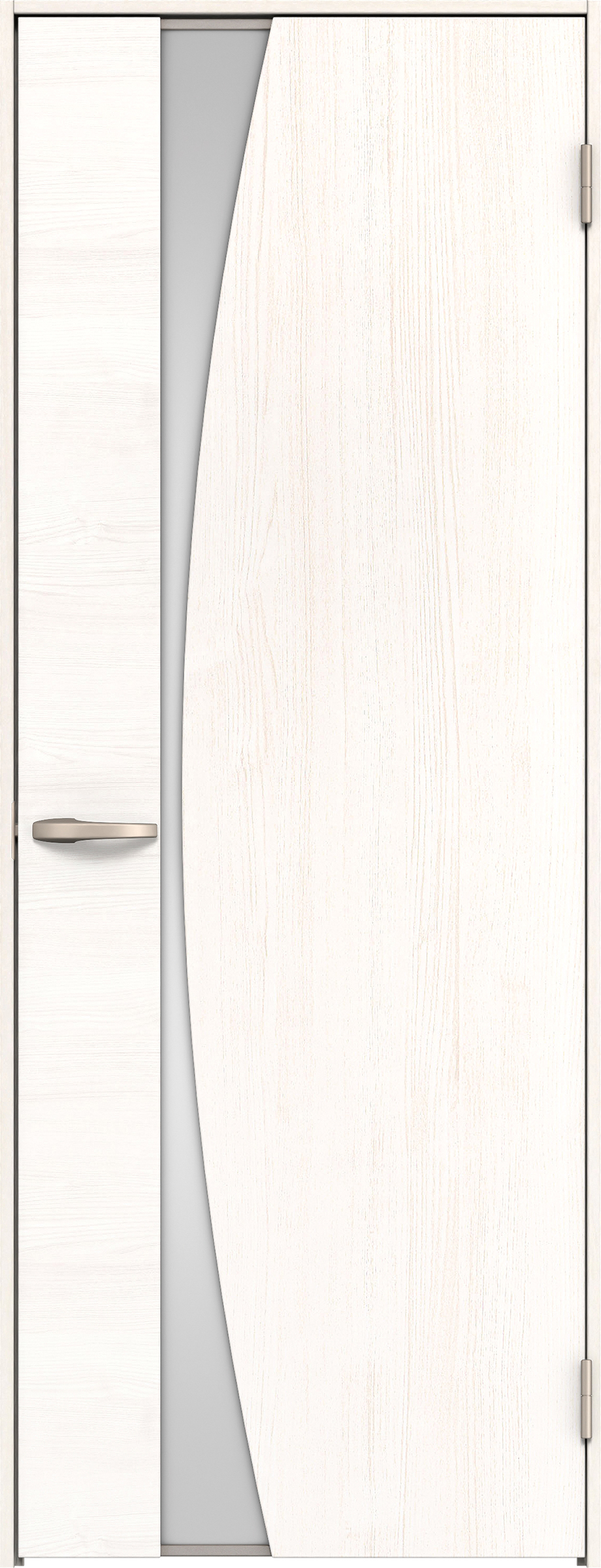 リビングドア　イエリア　片開きドア　扉セット　Ｋ５デザイン　７８０幅　２０００高　〈ネオホワイト柄〉　右開き　空錠　Ｎスタンダード丁番