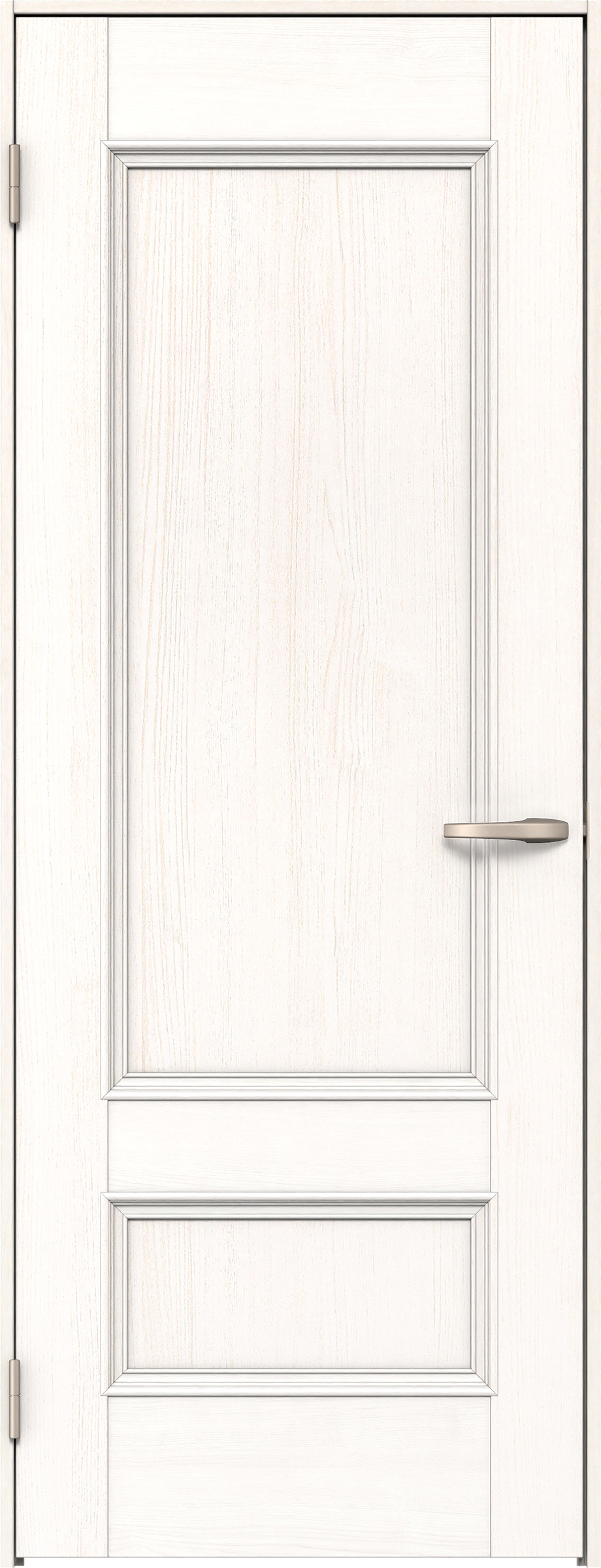 リビングドア　イエリア　片開きドア　扉セット　Ｍ１デザイン　７５５幅　２０００高　〈ネオホワイト柄〉　左開き　空錠　Ｎスタンダード丁番