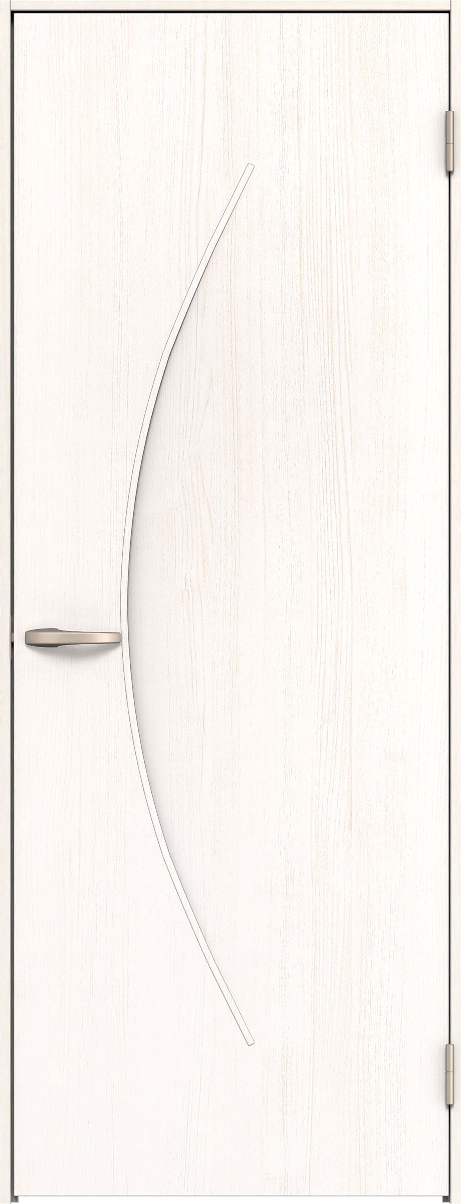 リビングドア　イエリア　片開きドア　扉セット　Ｓ７デザイン　７３５幅　２０００高　〈ネオホワイト柄〉　右開き　空錠　Ｎスタンダード丁番