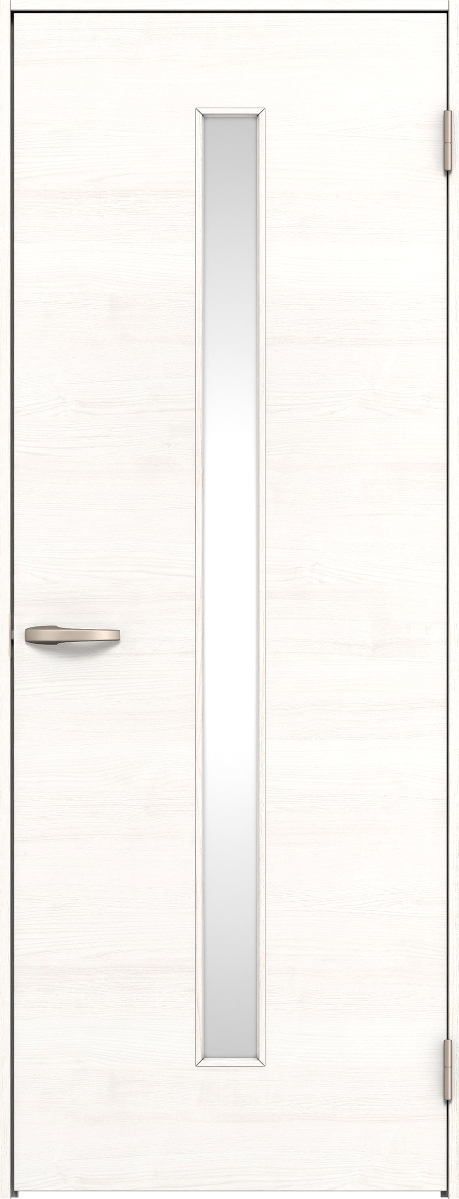 リビングドア　イエリア　片開きドア　扉セット　Ｕ８デザイン　７５５幅　２０００高　〈ネオホワイト柄〉　右開き　空錠　Ｎスタンダード丁番