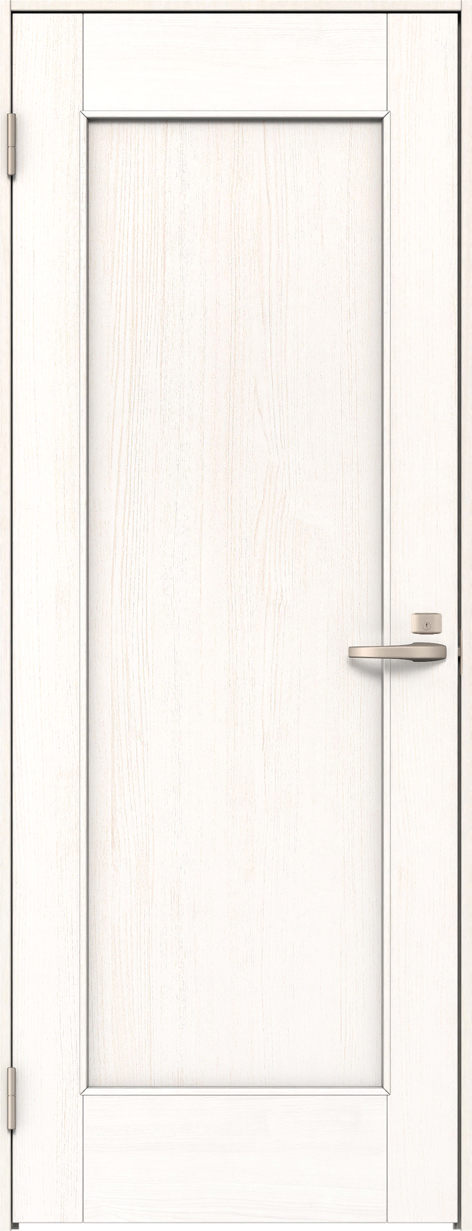 リビングドア　イエリア　片開きドア　扉セット　０１デザイン　８５０幅　２０００高　〈ネオホワイト柄〉　左開き　錠付　間仕切錠　Ｎスタンダード丁番