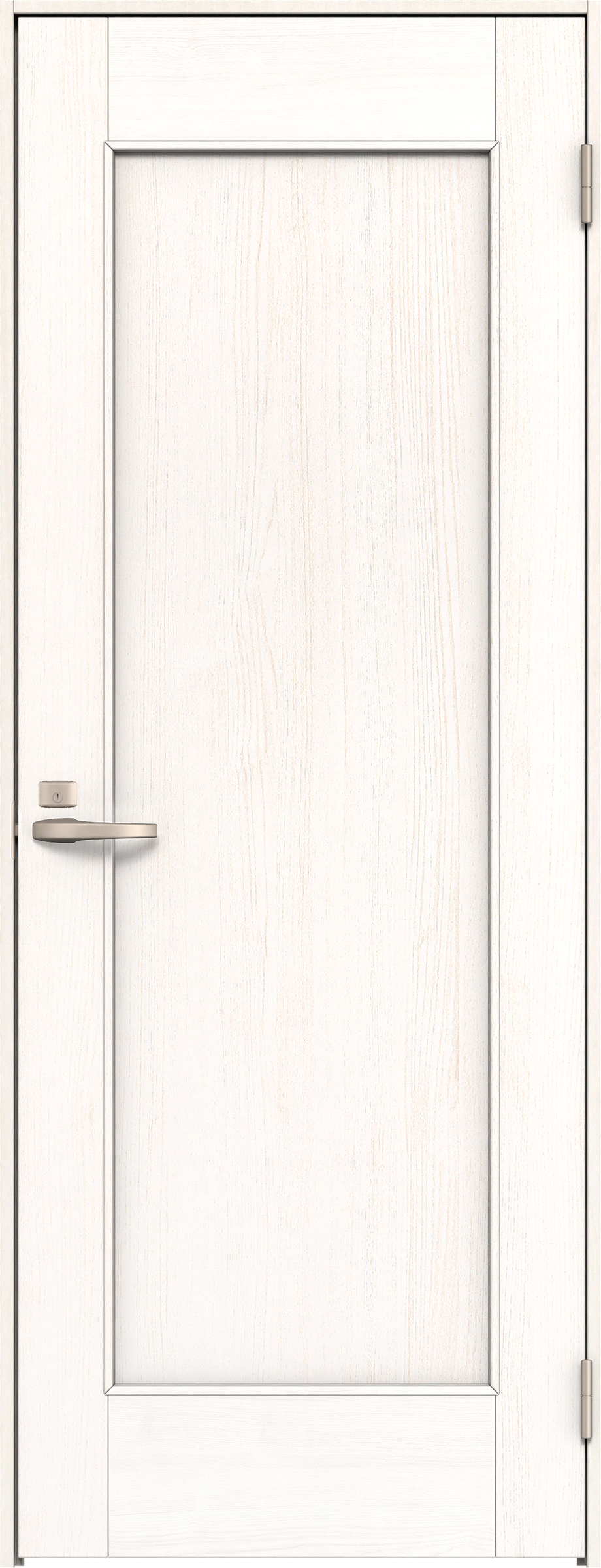 リビングドア　イエリア　片開きドア　扉セット　０１デザイン　８２５幅　２０００高　〈ネオホワイト柄〉　右開き　錠付　間仕切錠　Ｎスタンダード丁番