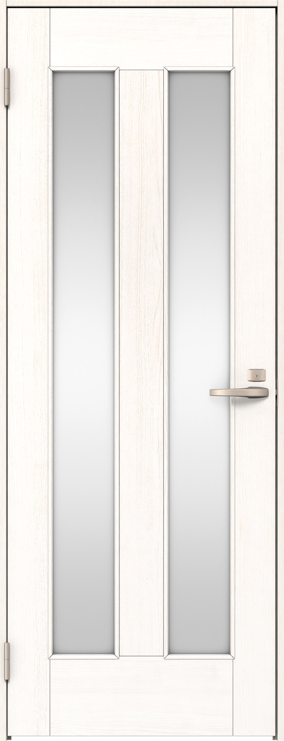 リビングドア　イエリア　片開きドア　扉セット　０６デザイン　７３５幅　２０００高　〈ネオホワイト柄〉　左開き　錠付　間仕切錠　Ｎスタンダード丁番