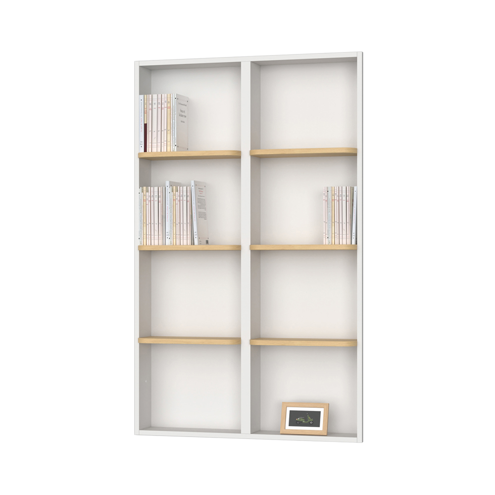 収納　カベピタ　壁厚収納　セット　書棚　７４０Ｌ　〈ライトオーカー柄〉