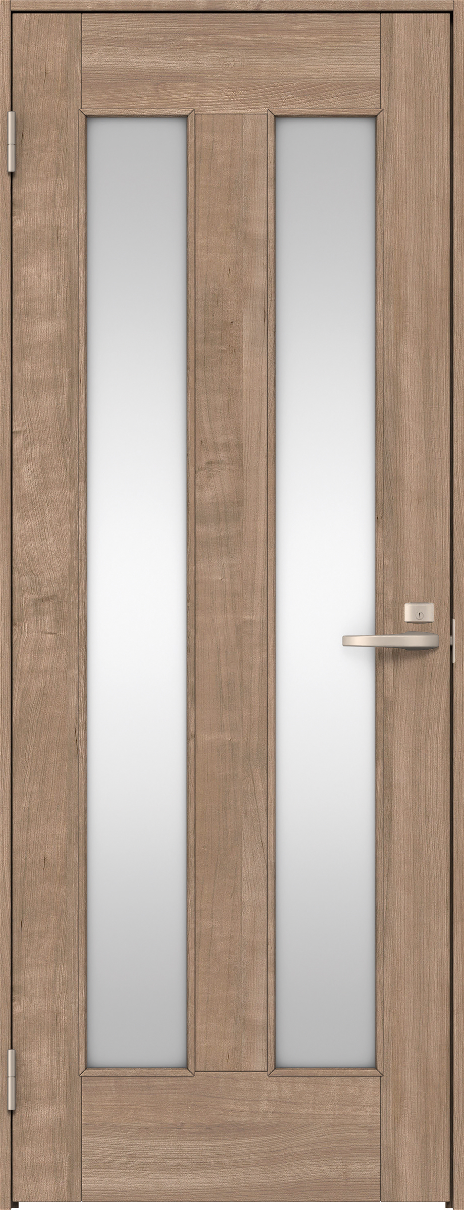 リビングドア　イエリア　片開きドア　扉セット　０６デザイン　７３５幅　２０００高　〈トープグレー柄〉　左開き　錠付　間仕切錠　Ｎスタンダード丁番