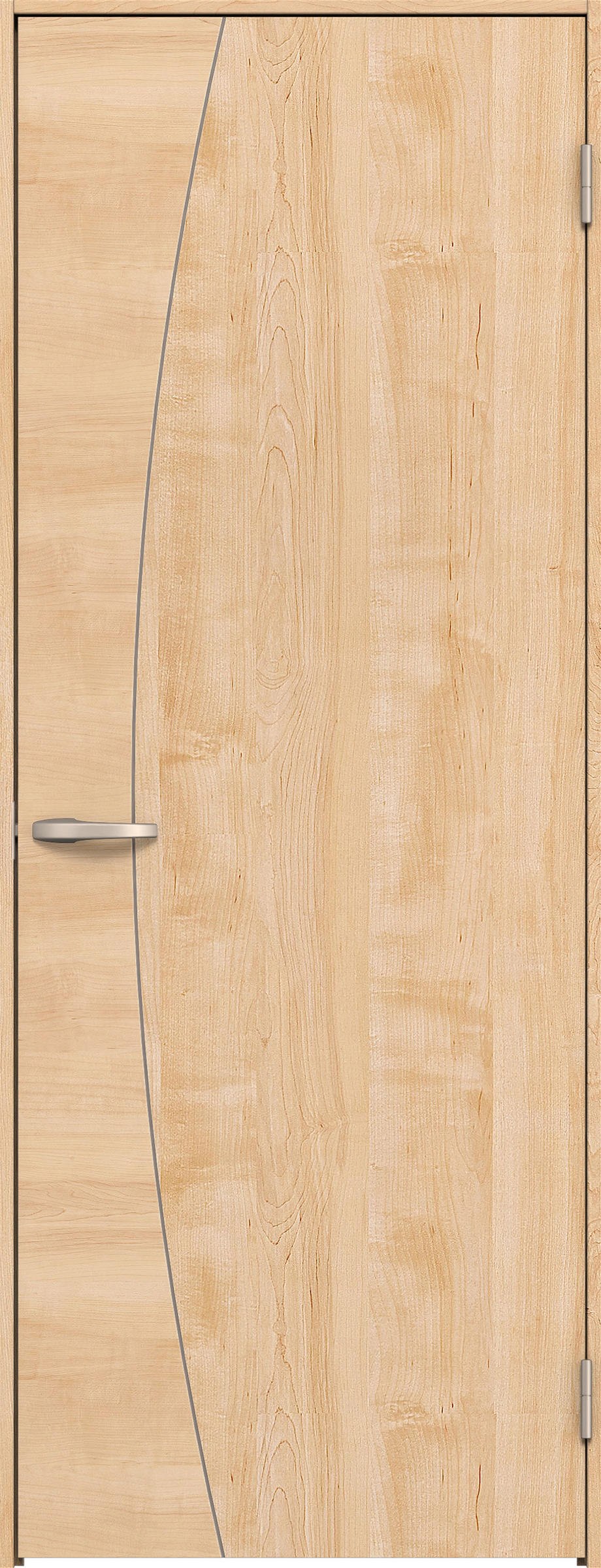 リビングドア　イエリア　片開きドア　扉セット　Ｋ６デザイン　７３５幅　２０００高　〈ミルベージュ柄〉　右開き　空錠　Ｎスタンダード丁番