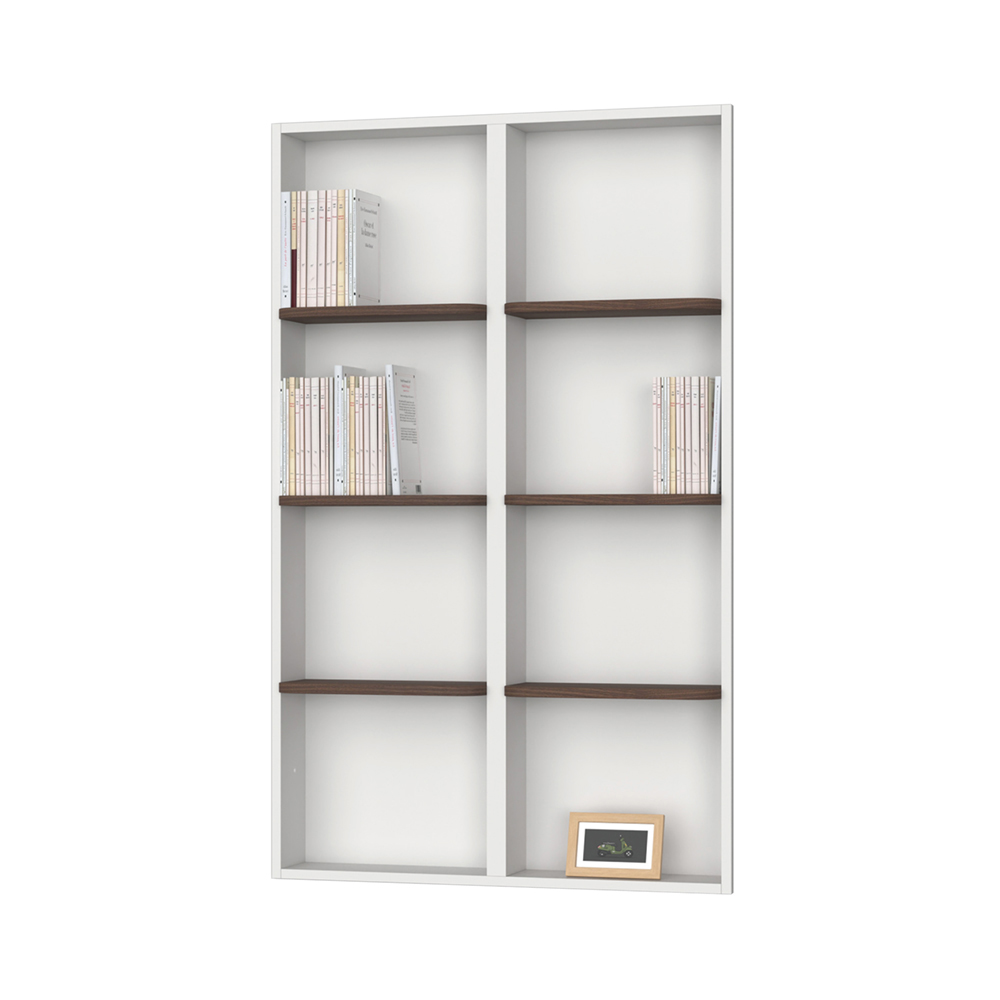 収納　カベピタ　壁厚収納　セット　書棚　７４０Ｌ　〈ダルブラウン柄〉