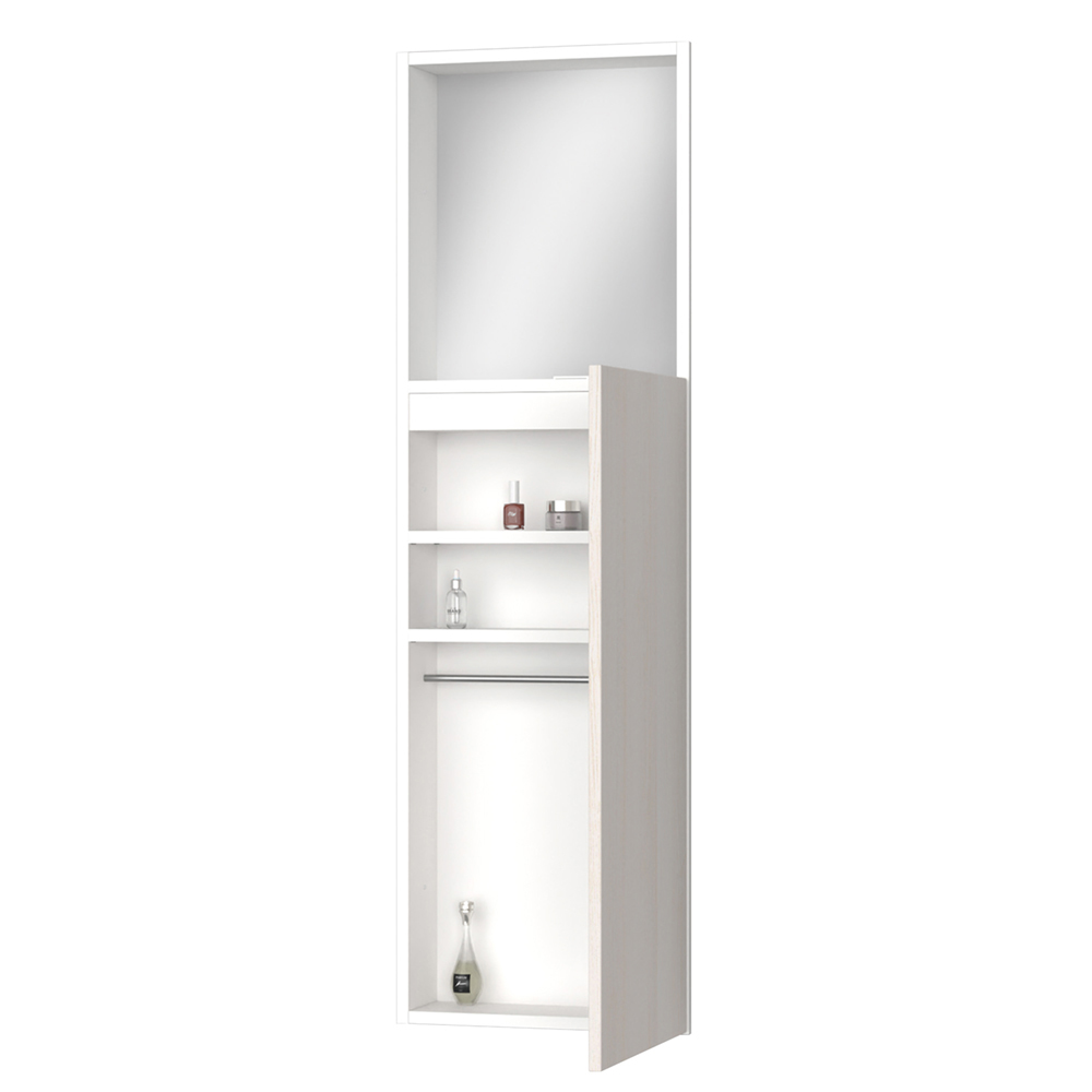 収納　カベピタ　壁厚収納　セット　ミラーシェルフ　３７０Ｌ　〈ネオホワイト柄〉