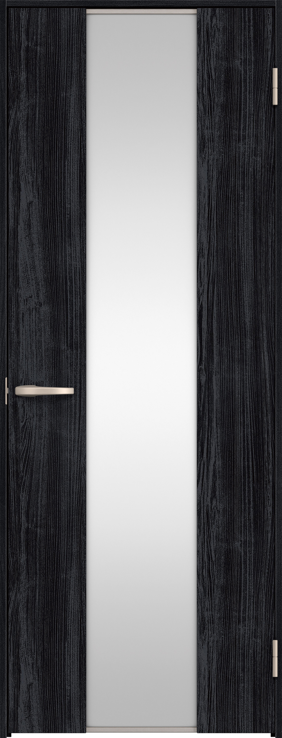 リビングドア　イエリア　片開きドア　扉セット　４Ｐデザイン　８５０幅　２０００高　〈モスブラック柄〉　右開き　空錠　Ｎスタンダード丁番