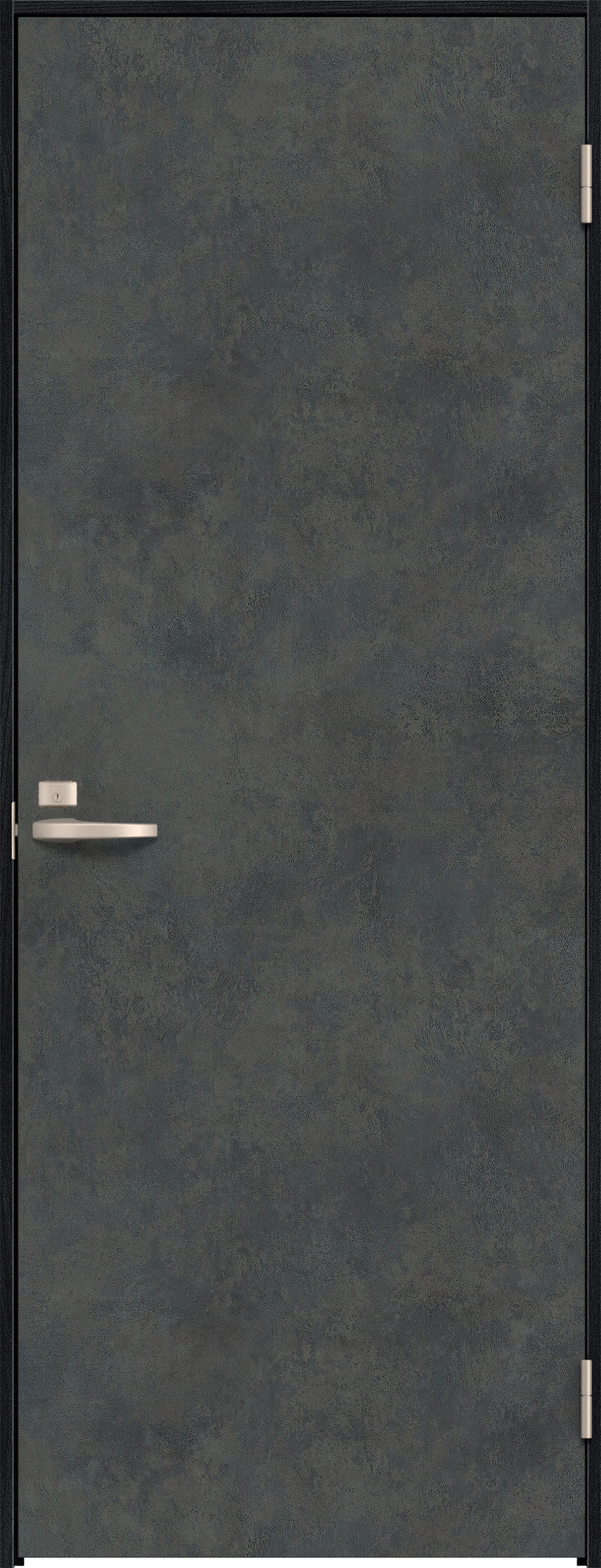 リビングドア　イエリア　片開きドア　扉セット　００デザイン　７８０幅　２０００高　〈アイアンブラック柄〉　右開き　錠付　間仕切錠　Ｎスタンダード丁番