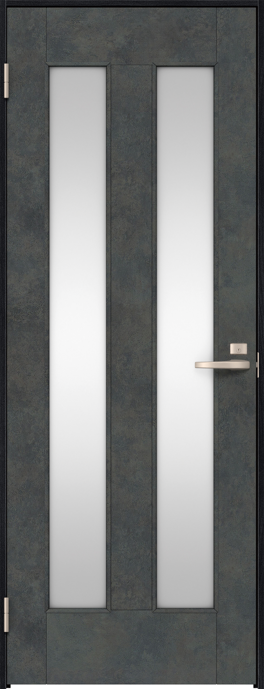 リビングドア　イエリア　片開きドア　扉セット　０６デザイン　８５０幅　２０００高　〈アイアンブラック柄〉　左開き　錠付　間仕切錠　Ｎスタンダード丁番