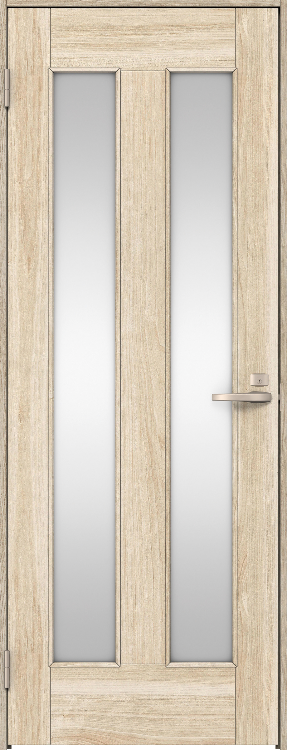 リビングドア　イエリア　片開きドア　扉セット　０６デザイン　７８０幅　２０００高　〈コットンベージュ柄〉　左開き　錠付　間仕切錠　Ｎスタンダード丁番