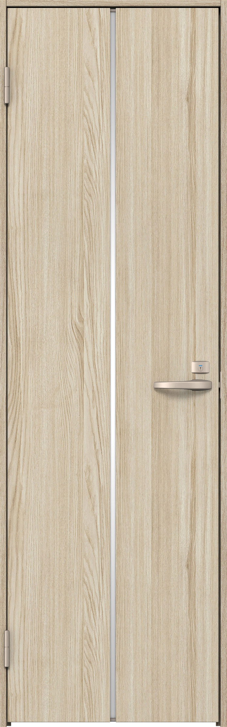 リビングドア　イエリア　トイレドア　扉セット　６Ｐデザイン　８２５幅　２０００高　〈ソフトグレージュ柄〉　左開き　錠付　表示錠　Ｎスタンダード丁番